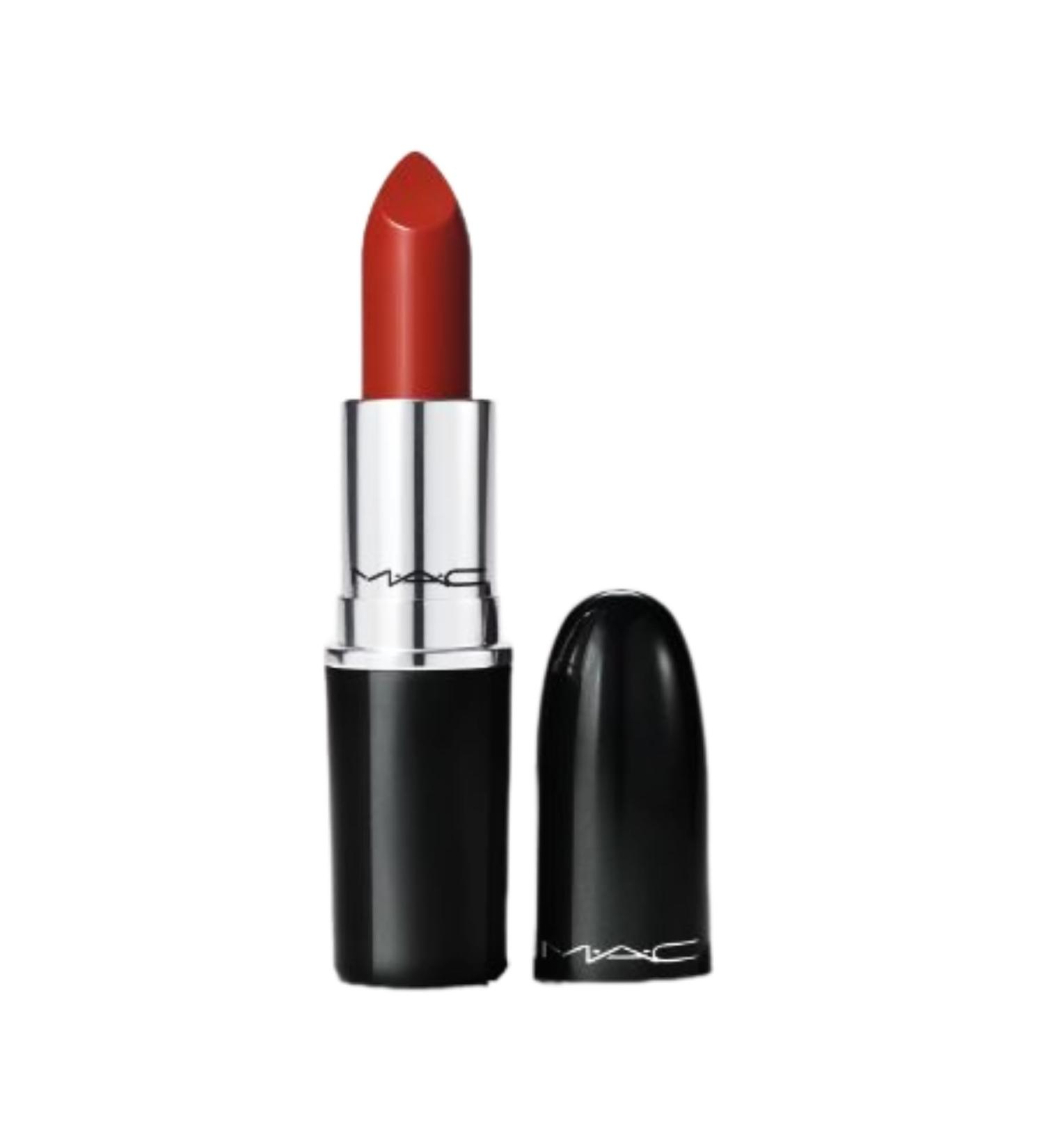 MAC Lustreglass Lipstick - 562 Chili Popper (Warm Brick Red) - 0.1 oz / 3 g