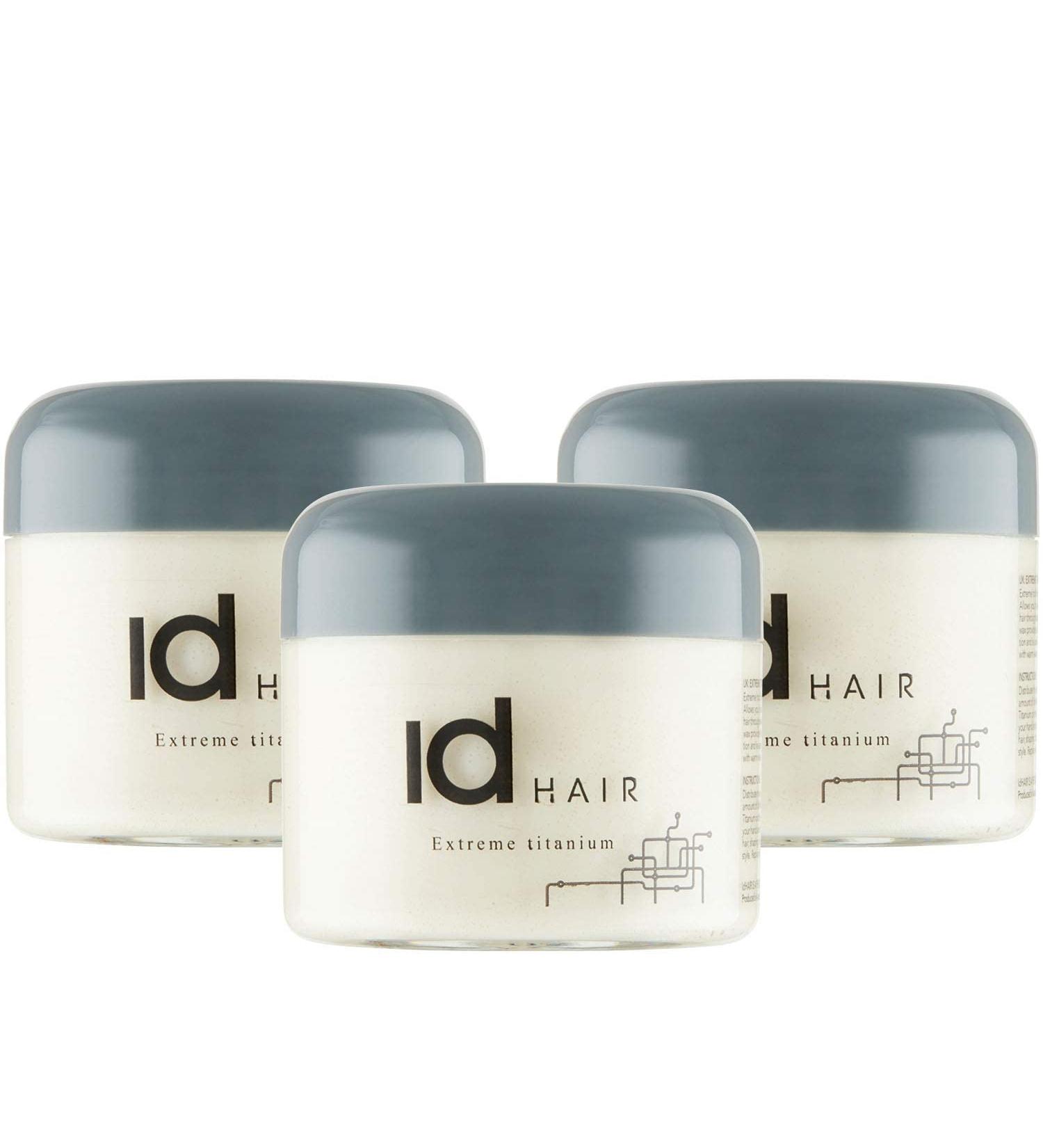 Idhair Extreme Titanium Mudwax - Strong Hold & Shine for Short Hair | Paraben-Free | 3 x 100ml Pack - Buy Online on SooperMarket.com
