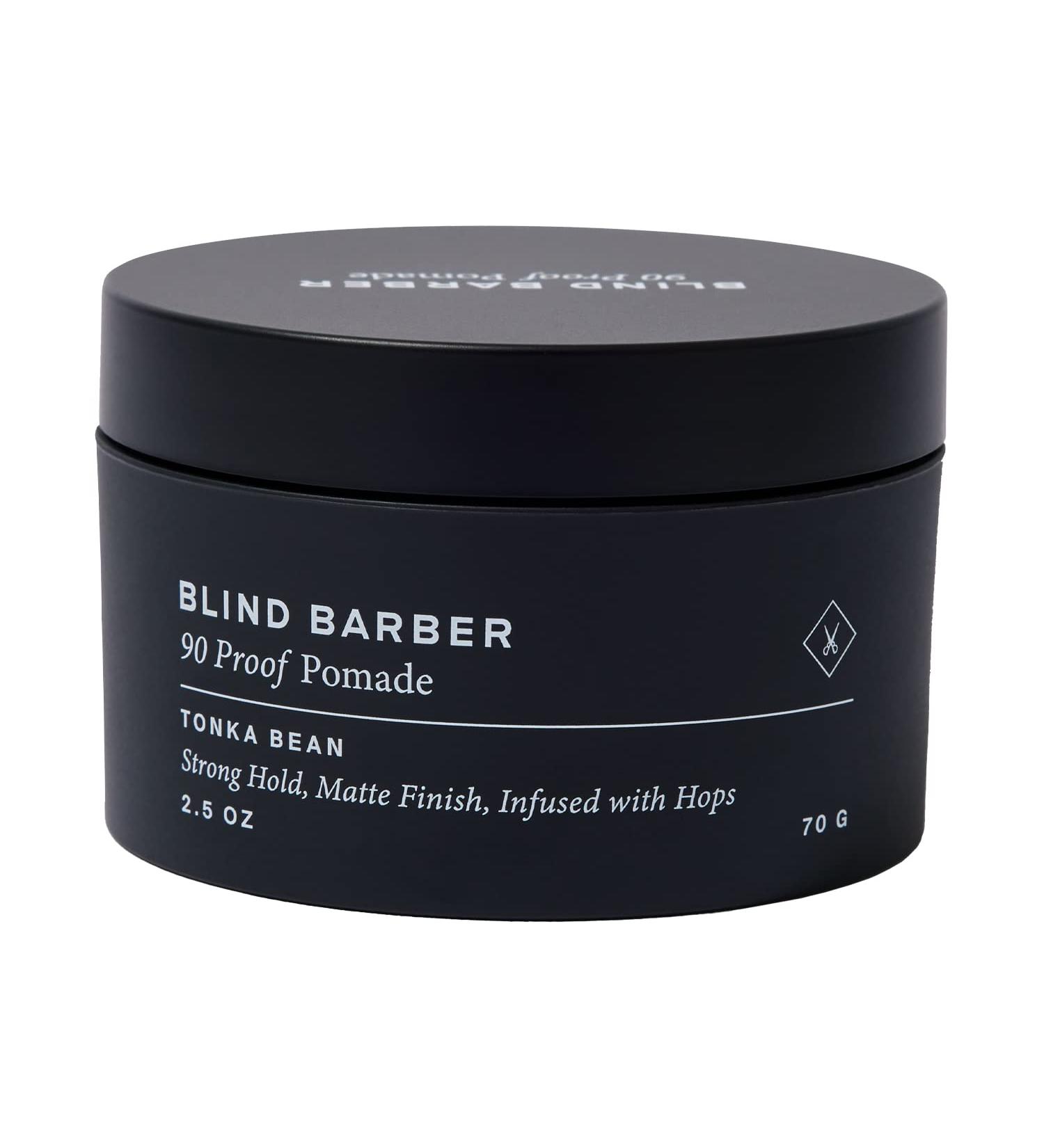 Blind Barber 90 Proof Pomade 2.5oz - Strong Hold Matte Styling Pomade for Men with Natural Finish - Water Based & Grease-Free - Infused with Hops & Tonka Bean - Buy Online on SooperMarket.com