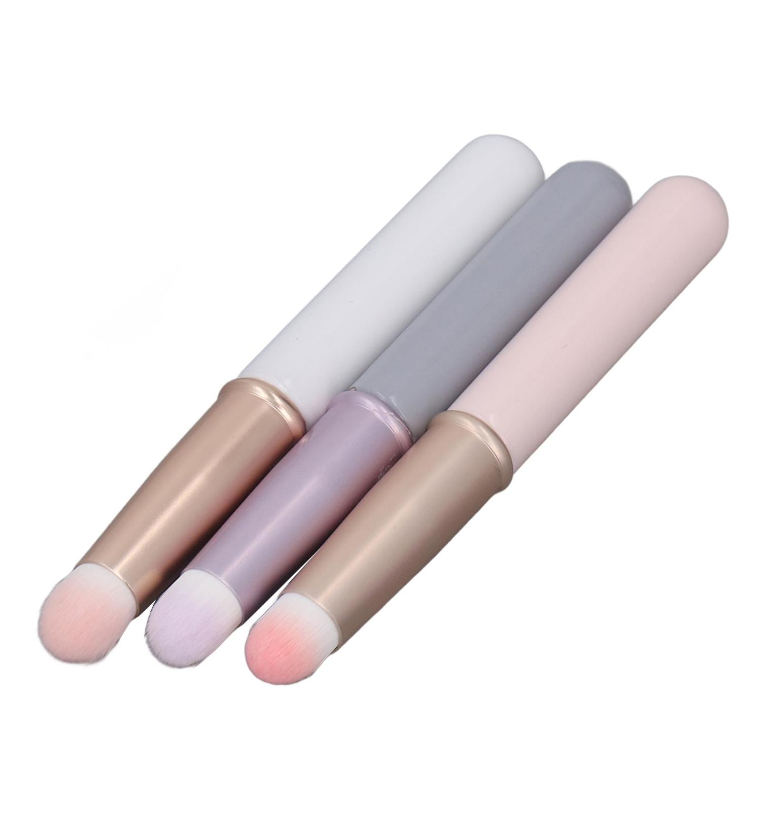Lip Brush 3 Pieces Lip Brush Compact and Durable Round Head Easy to Clean with Lipstick Cover - Buy Online on SooperMarket.com
