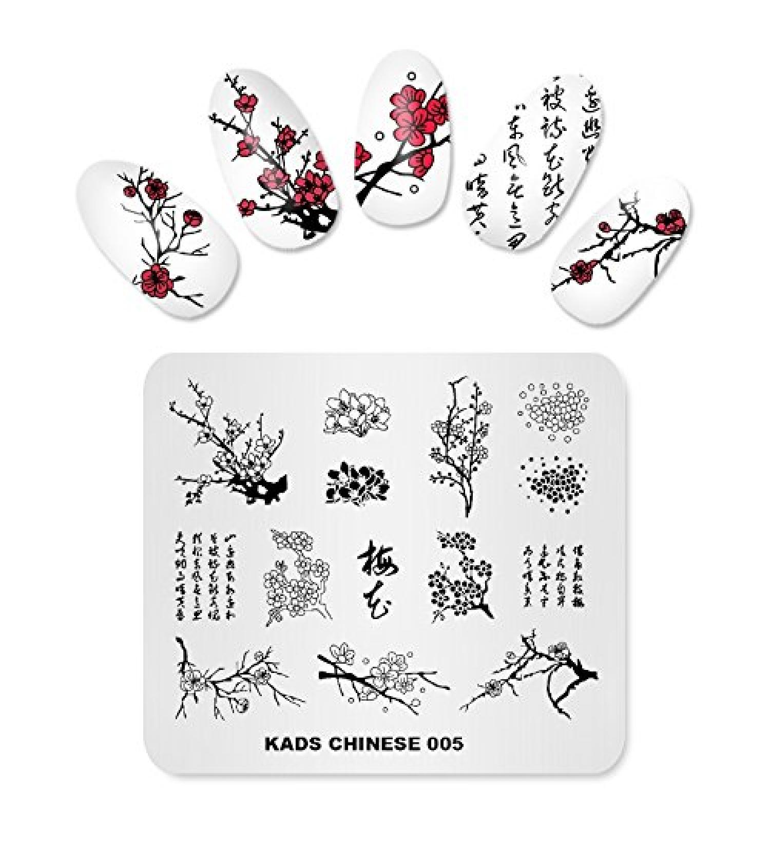 Alexnailart Chinese Plum Flowers Nail Art Stamp Template (CN005) - Buy Online on SooperMarket.com