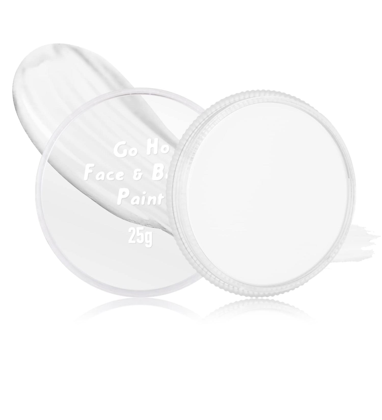 Go Ho White Face Paint 0.88 oz - Safe Water Based Halloween Makeup for Adults & Children - Ideal for Vampire, Skeleton, Clown, Joker SFX Cosplay Costumes - 25g - Buy Online on SooperMarket.com