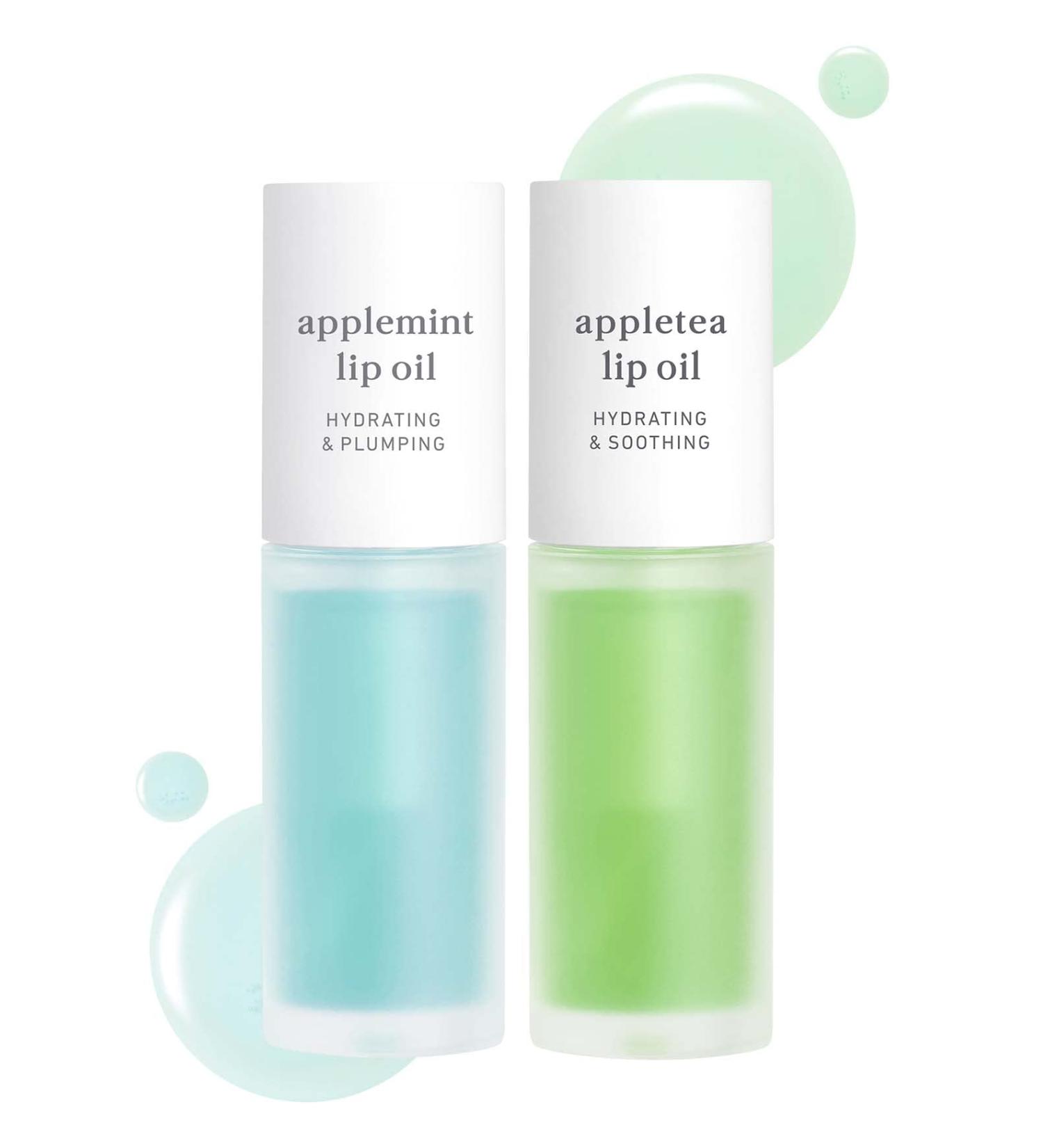 NOONI Appleseed Lip Oil Set - Applemint & Appletea | Moisturizing Lip Oil Duo with Apple Seed Oil | Lip Stain Gift Sets for Chapped Lips - 17 Duo - Buy Online on SooperMarket.com