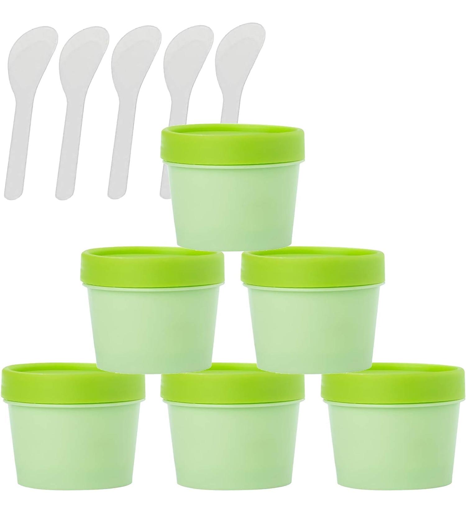 Plastic cosmetic jars empty jars 6 PC Empty 200ml Pink Facial Mask Wide Mouth Plastic Jars 200g Leakproof Cosmetic Pot Container with Lids with 6 PC Spatula (Color : Roze Size : 100ml) (Color : Gro 100ml Groen - Buy Online on SooperMarket.com