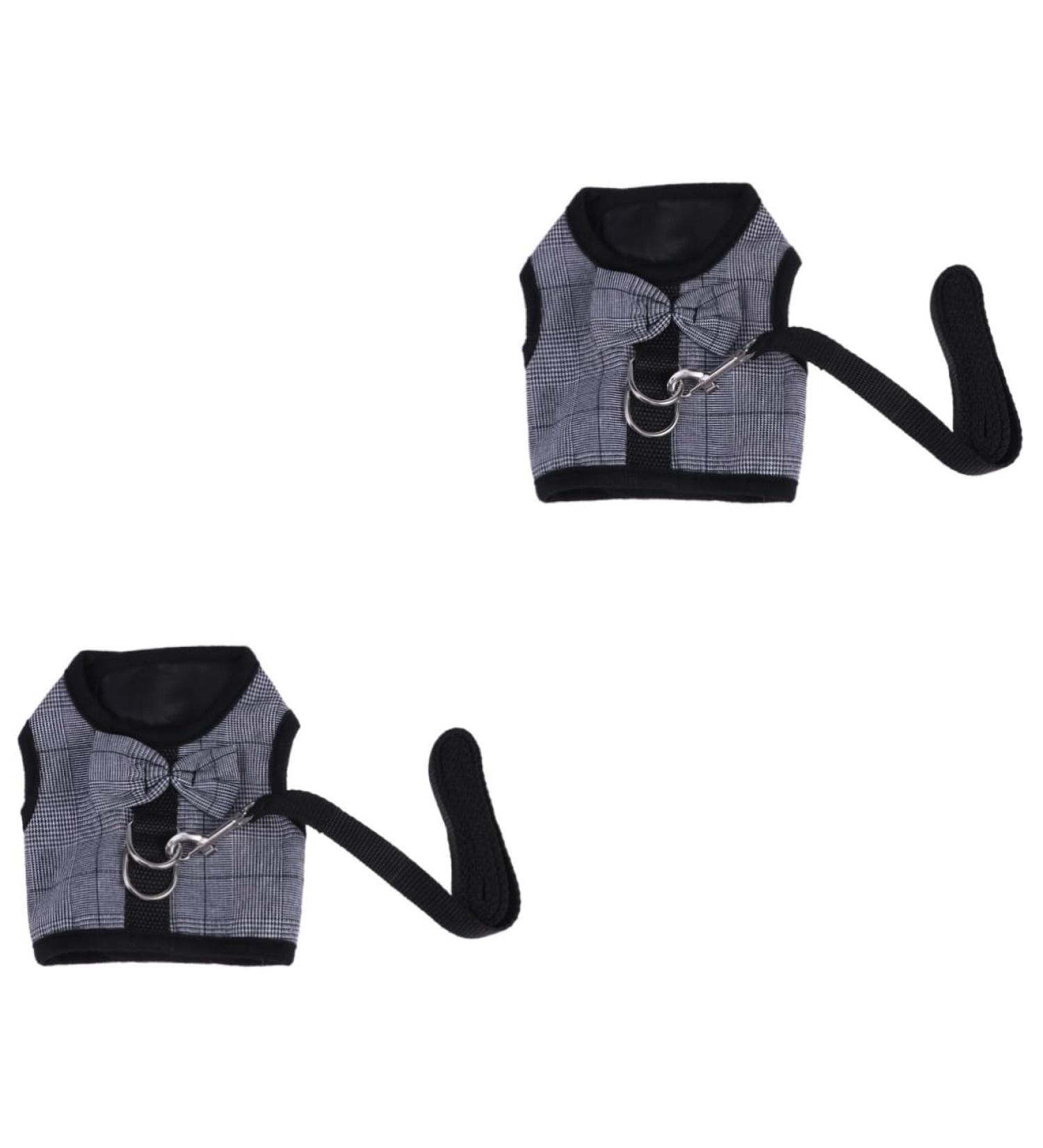 Minkissy 2-Piece Hamster Leash Set - Ferret & Guinea Pig Harness Chinchilla Costume & Rabbit Vest - Sizes Gray & Black - Buy Online on SooperMarket.com