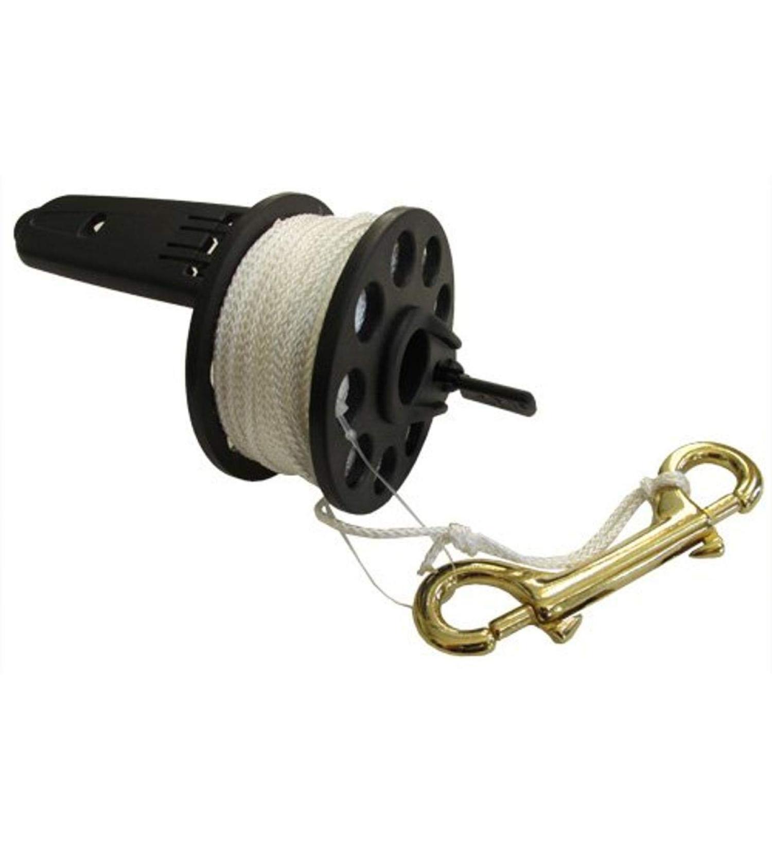 Scuba Choice Scuba Diving Compact Finger Spool with Plastic Handle, 100', White Line