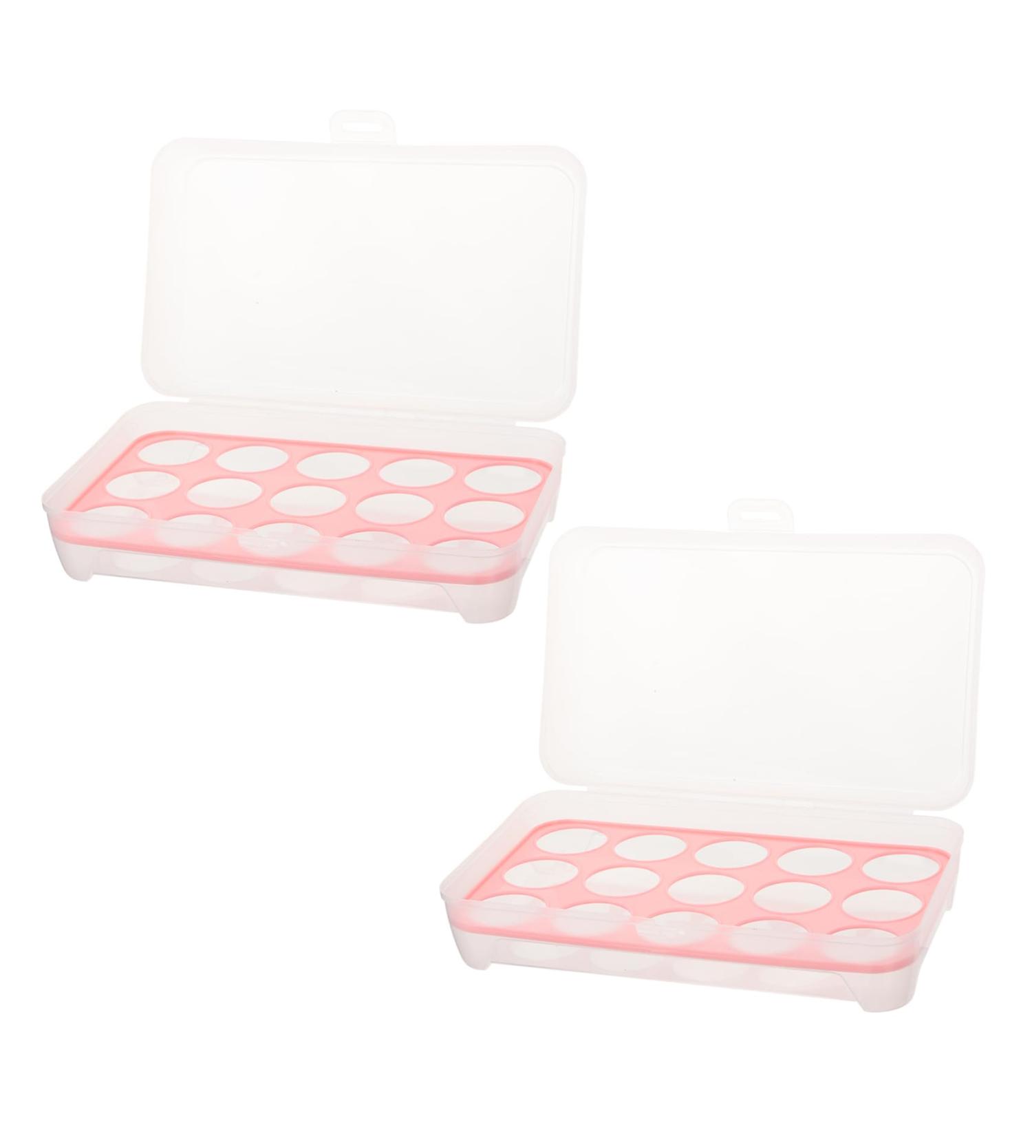 OSALADI Egg Keeper 2pcs 10 Egg Holder Egg Containers with Lid Storage Pull Out Drawers Red Portable Crisper re-usable Red 24.5*10.5*7cm - Buy Online on SooperMarket.com
