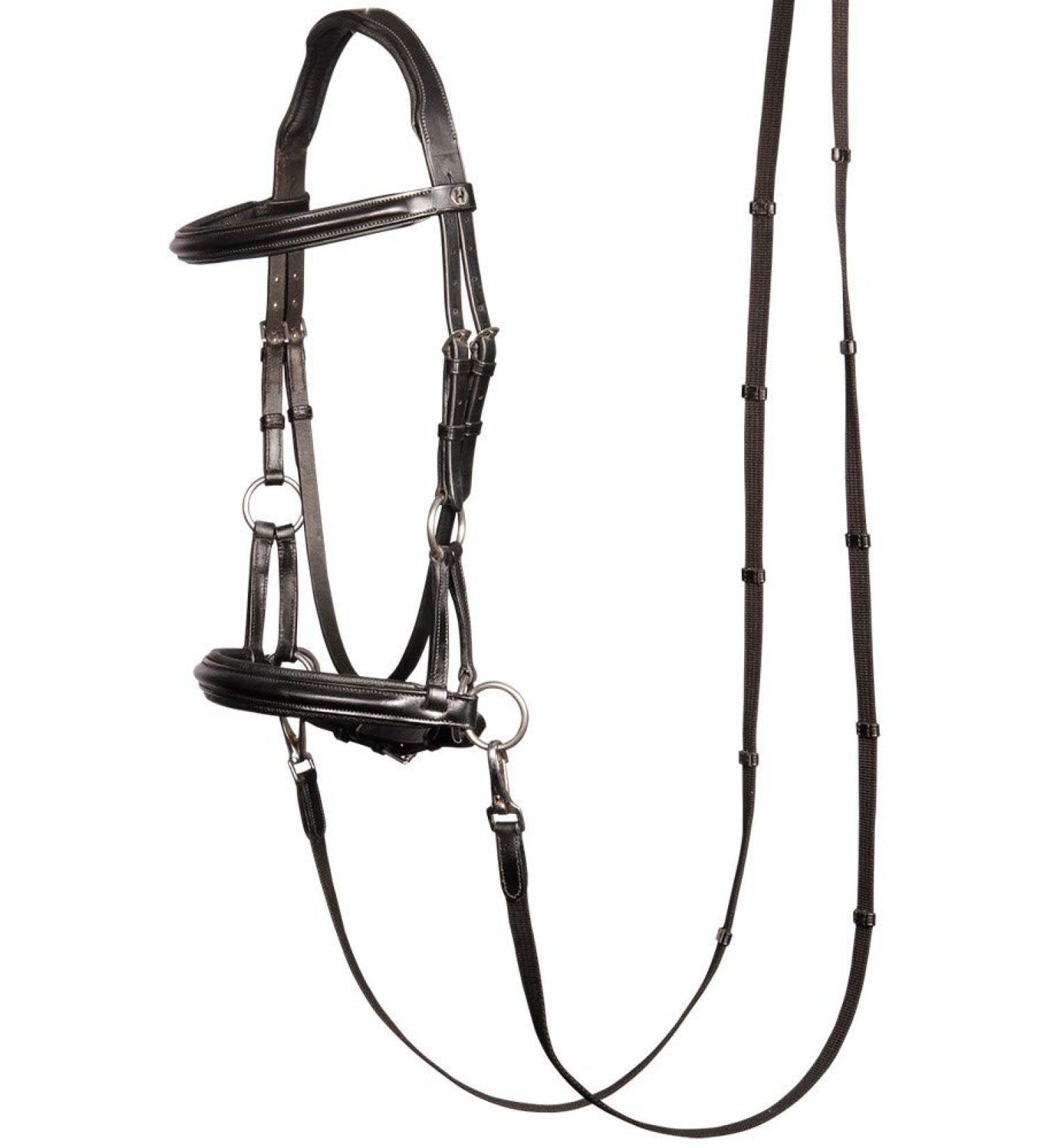 Harry's Horse Bridle Bitloos Sidepull Black Cob - Premium Quality Equestrian Gear for International Shipping - Buy Online on SooperMarket.com
