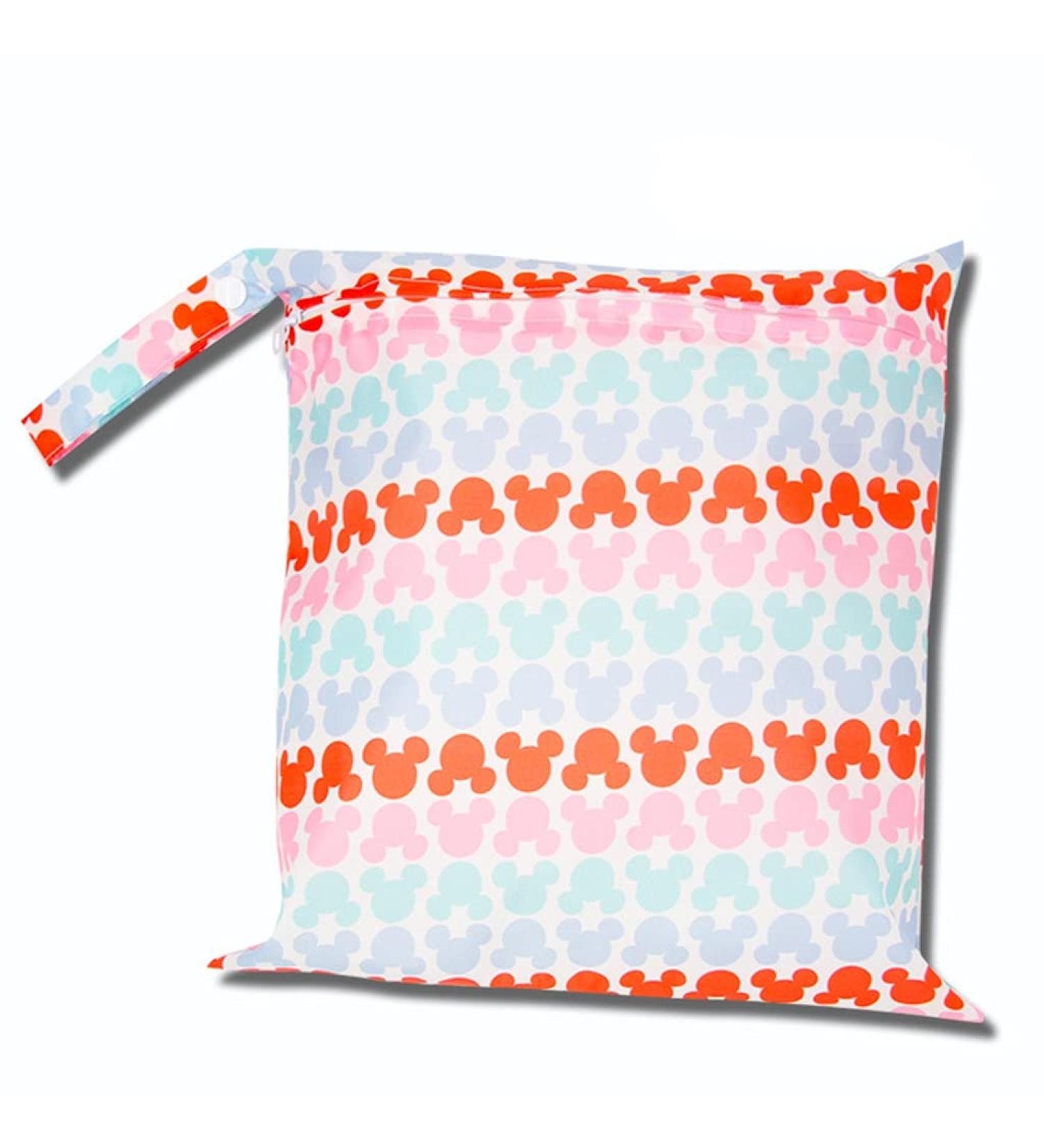 Egurs Wetbag Waterproof Reusable Diaper Bag - Stylish Nappy Bag for Babies | 30x28cm Mouse Design - Buy Online on SooperMarket.com