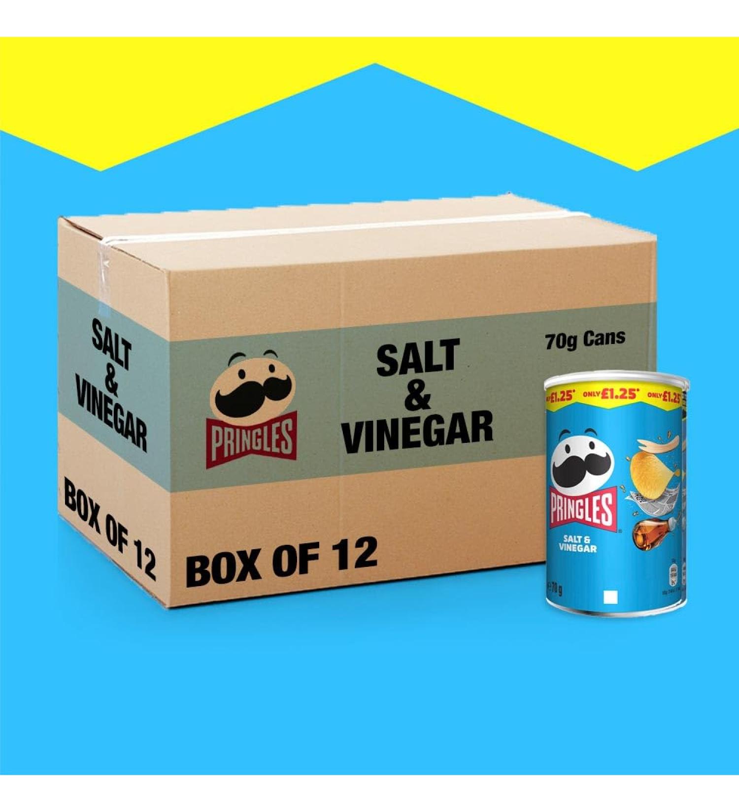 Pringles Salt & Vinegar Case of 12x70g - Buy Online on SooperMarket.com