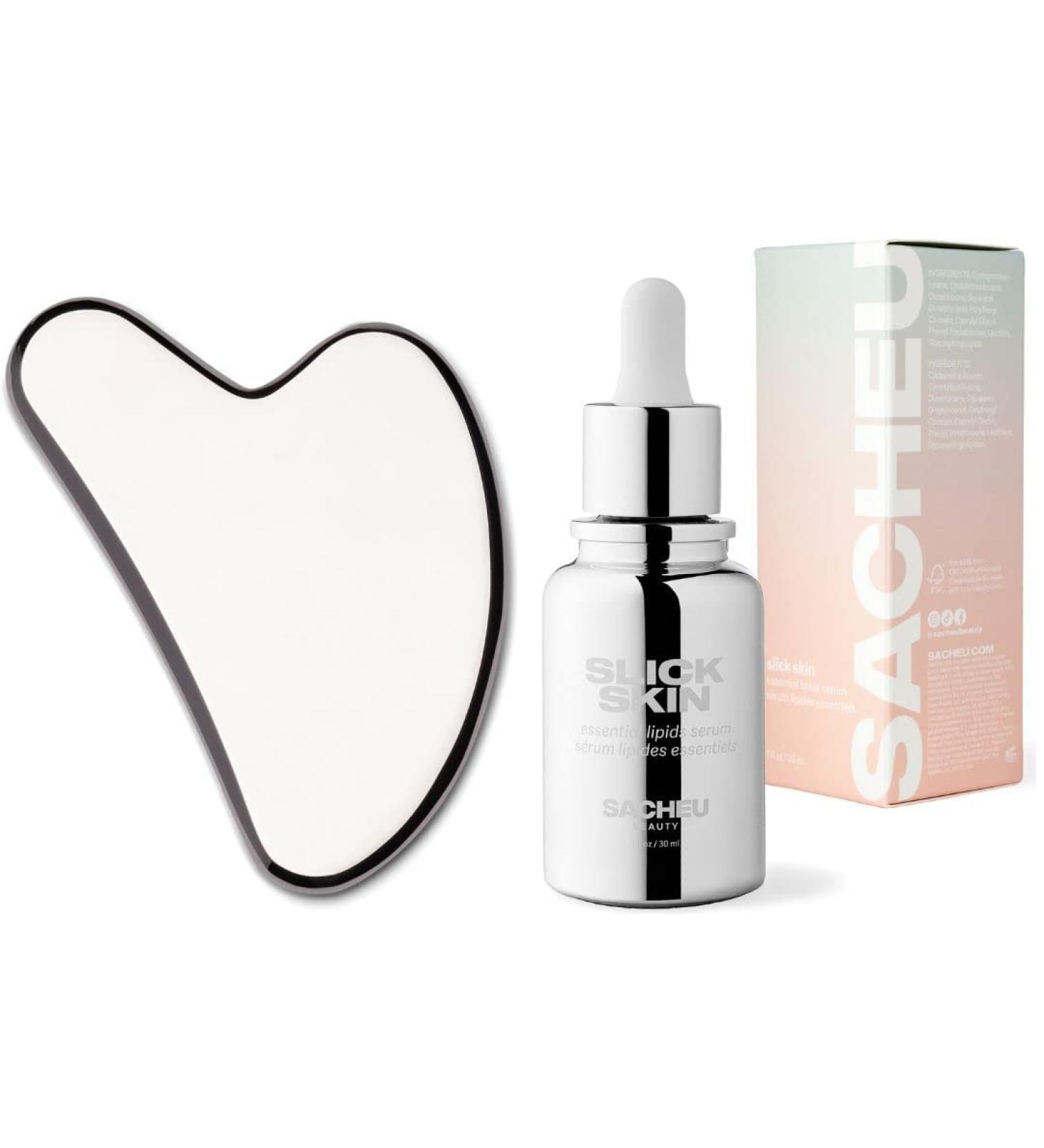 SACHEU Gua Sha Starter Kit with Slick Skin Oil - Facial Gua Sha Tools and Gua Sha Oil Bundle - Buy Online on SooperMarket.com