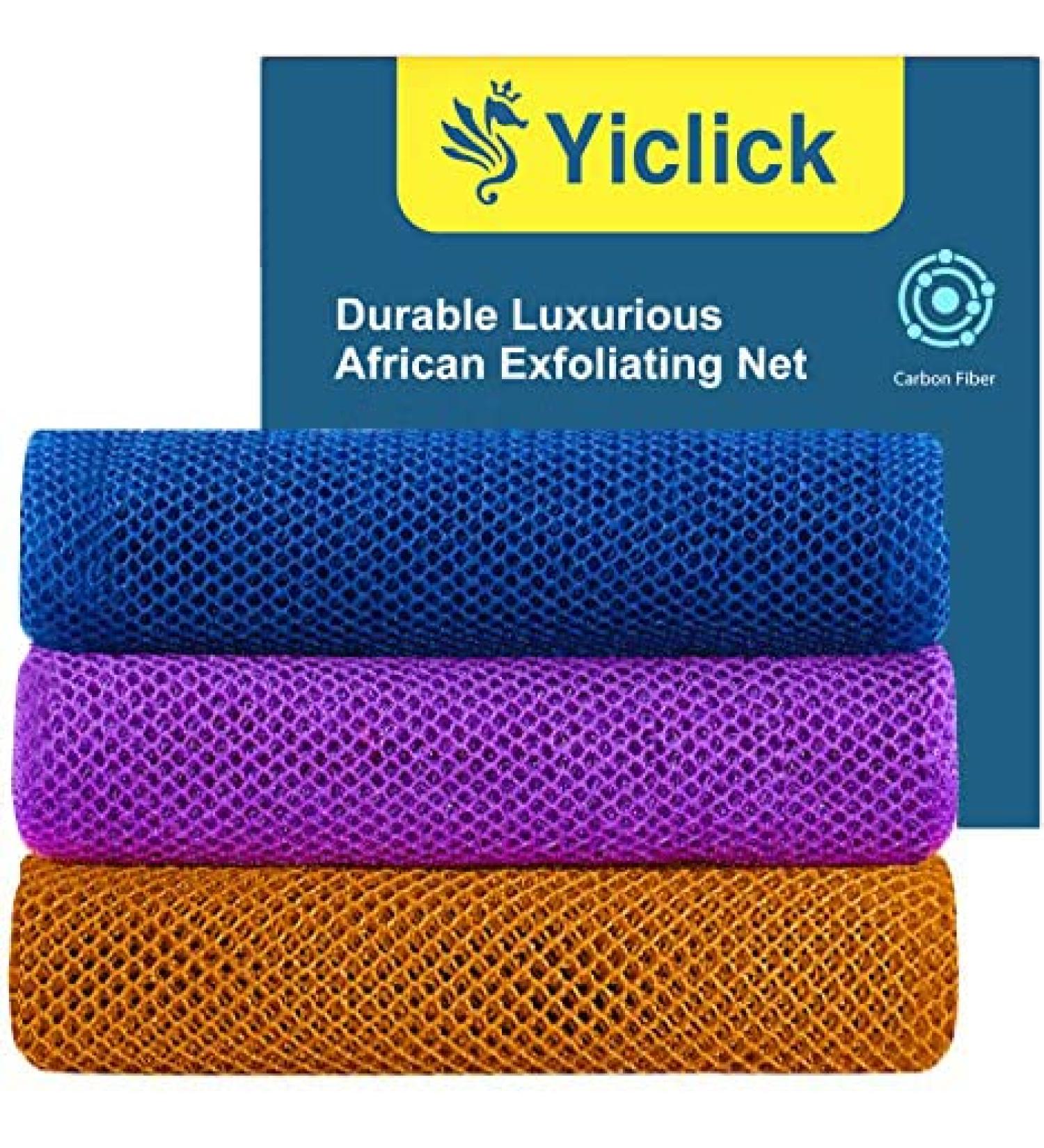 Yiclick Exfoliating African Net Sponge 3 Pcs - Body Scrubber and Washcloth Set for Shower and Bath - Exfoliating Loofah Sponge for Smooth Skin - 3 Count - Buy Online on SooperMarket.com