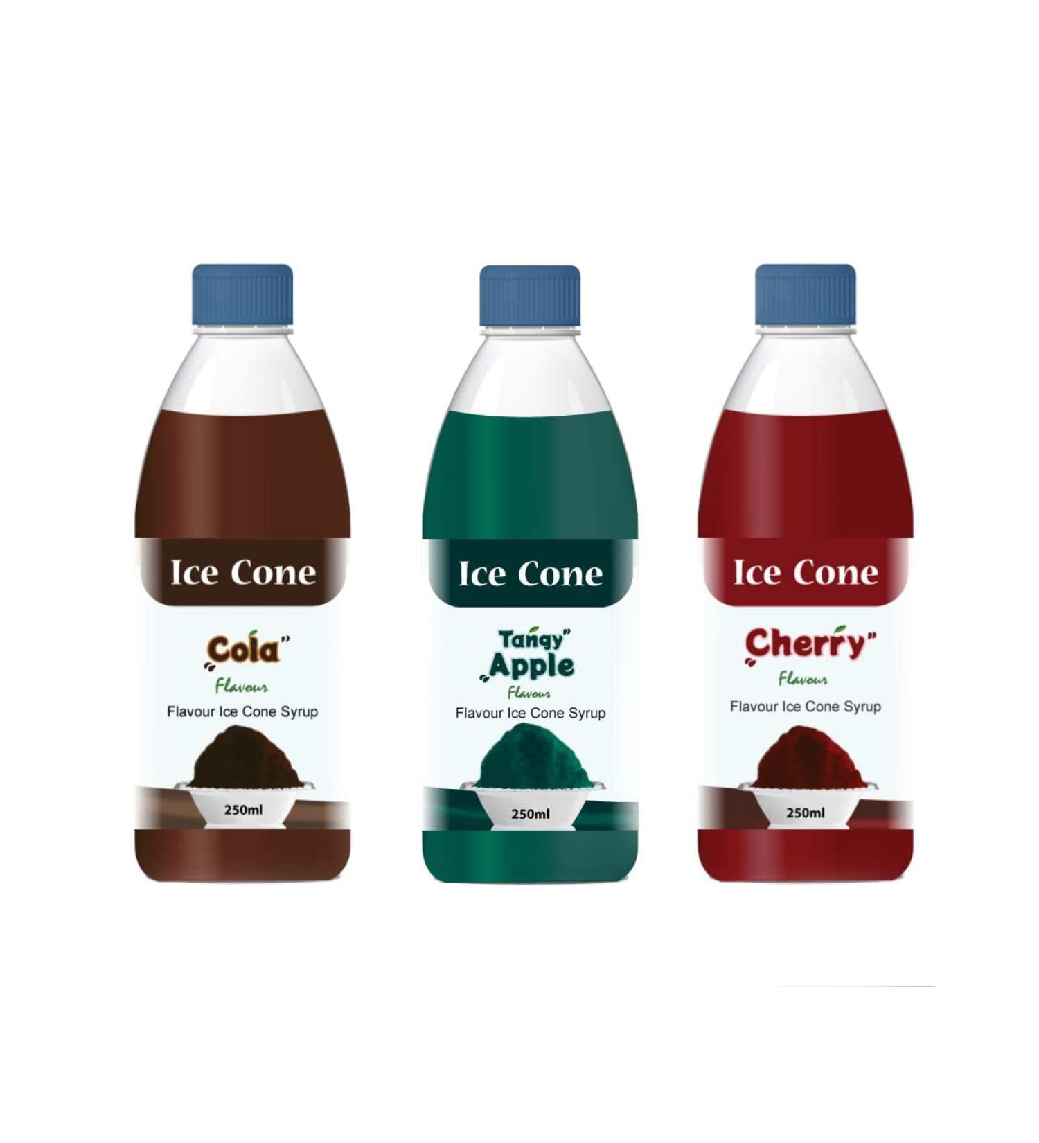 Syrup for Ice Cone Mixed Popular Flavour Syrups can be used with All Slush| Slushie Machines tangy Apple Cola Cherry Each 250 ml (Pack of 3) - Buy Online on SooperMarket.com