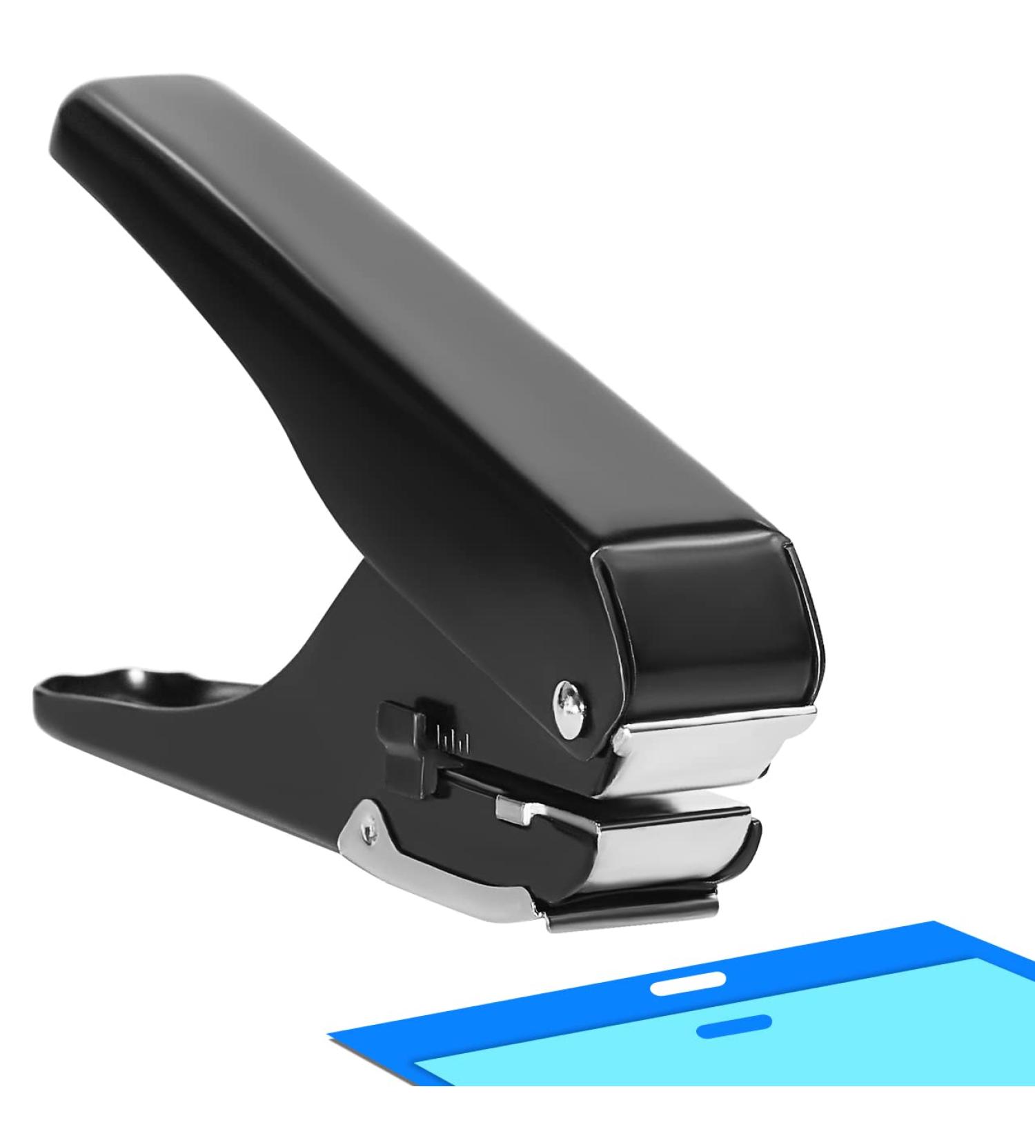 JIKIOU Badge Hole Punch - All-Metal Oval Heavy-Duty Tool for PVC ID Cards, Crafts, Paper Tags - 0.6 x 0.16 inch Elliptical Aperture - Buy Online on SooperMarket.com