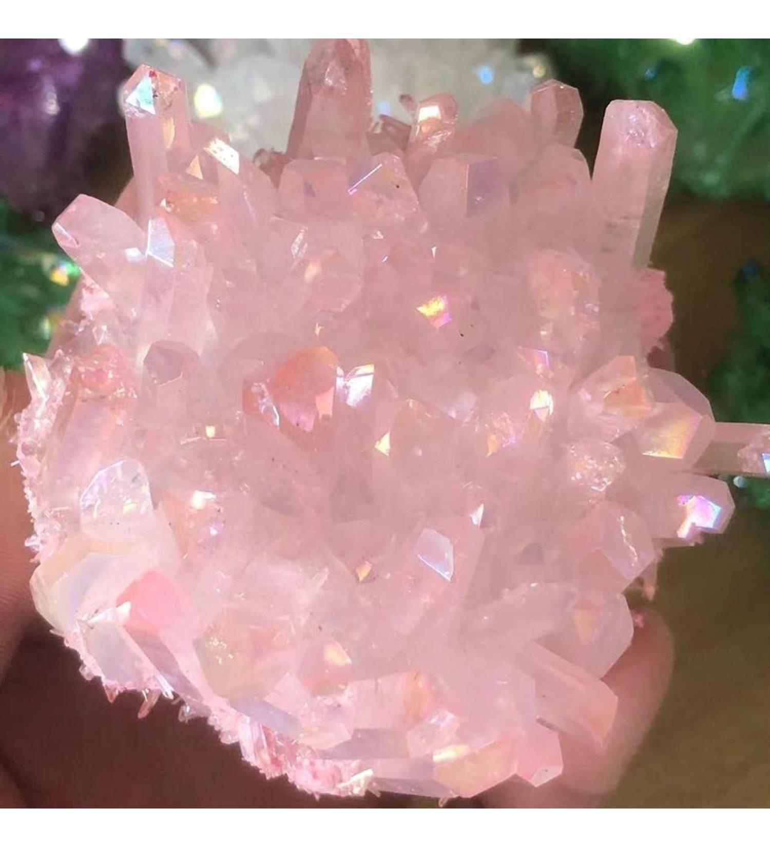 Natural Pink Crystal electroplated Crystal Cluster Crystal Pendant for FZUGEDRLI - Buy Online on SooperMarket.com
