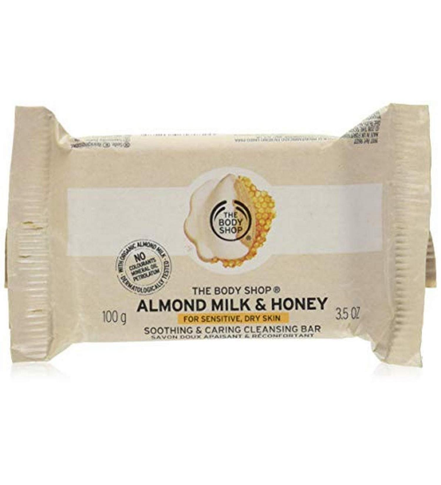 Buy The Body Shop Almond Milk & Honey Soap Bar Gentle Cleansing for Sensitive Dry Skin 3.5 oz International Shipping Available - Buy Online on SooperMarket.com