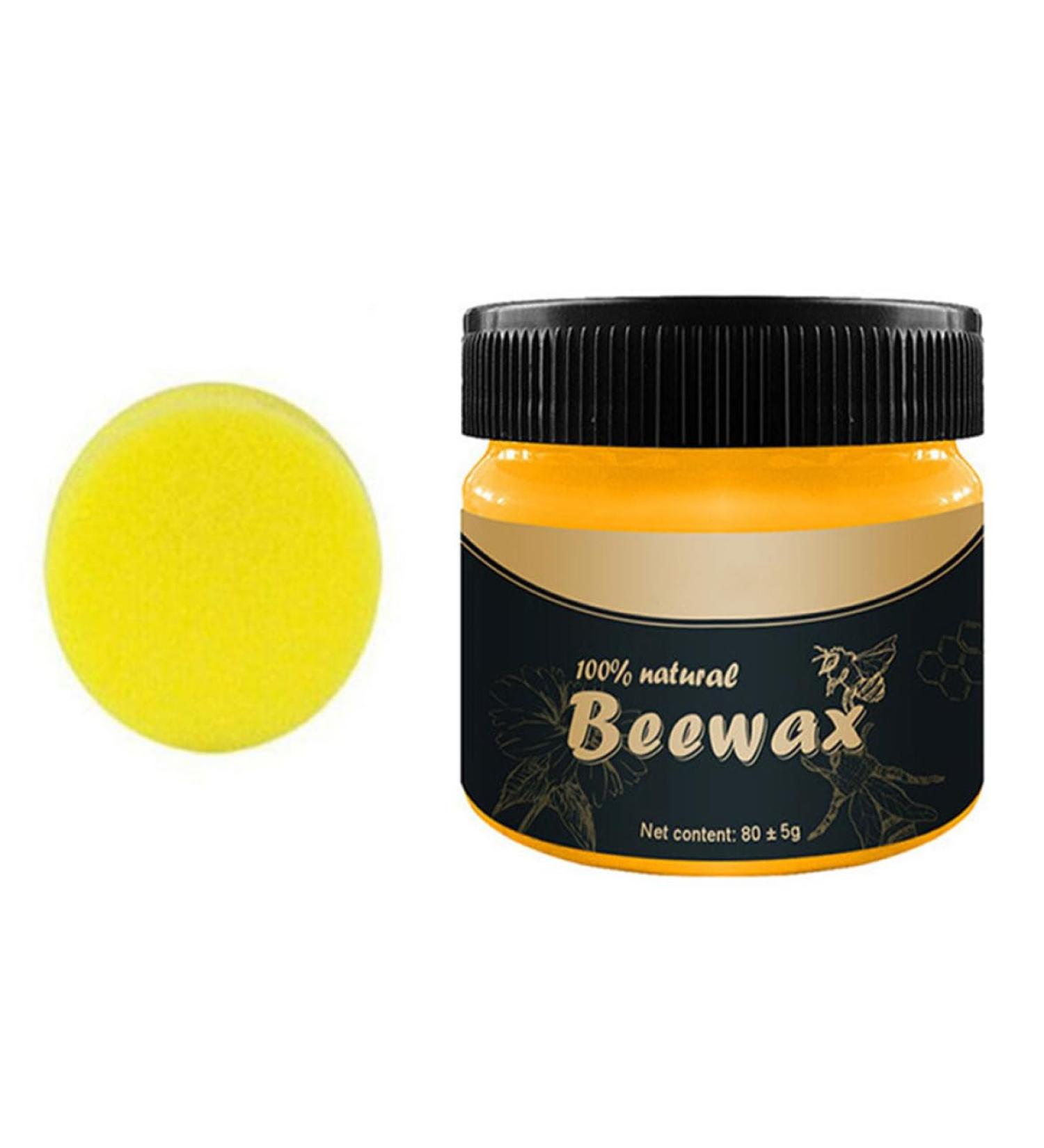 Furniture Polishing Beeswax - Premium Wood Floor Cleaning Wax with Sponge for Tables & Cabinets Care - Buy Online on SooperMarket.com