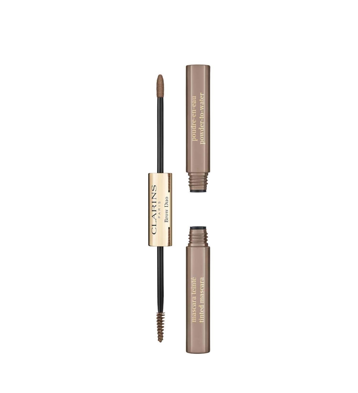 Clarins Brow Duo | 2-In-1 Brow Pencil and Tinted Brow Gel | Buildable Powder-To-Cream Formula Sculpts Defines and Fills In Brows 01 - Tawny Blond