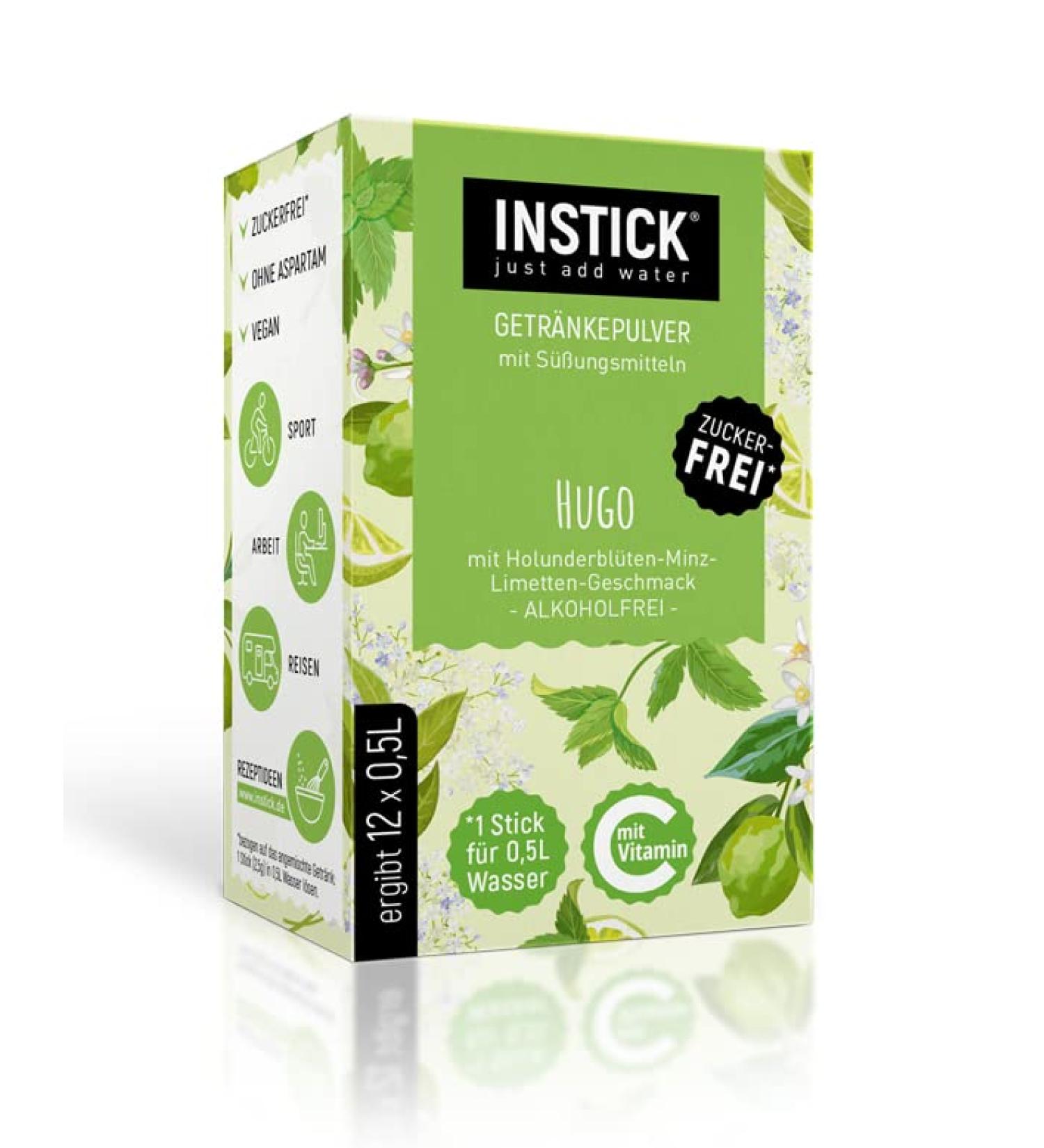 Intick Sugar-Free Instant Drink - Hugo | Vegan Low Calorie Beverage Powder with Vitamin C | 12 x 0.5-1L Pack - Buy Online on SooperMarket.com