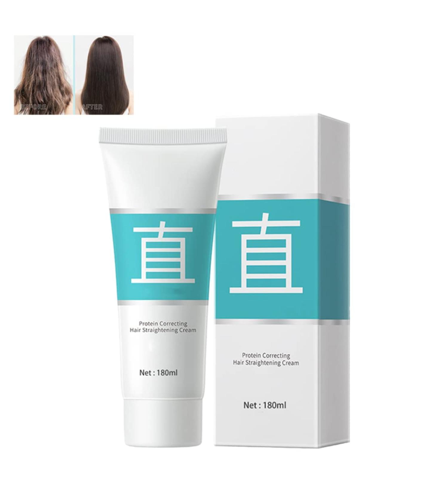 Protein Correcting Hair Straightening Cream Hair Straightening Treatment Cream For Curly Hair Nourishing Fast Smoothing Collagen Hair Straightener Cream For All Hair Types (3pcs) - Buy Online on SooperMarket.com