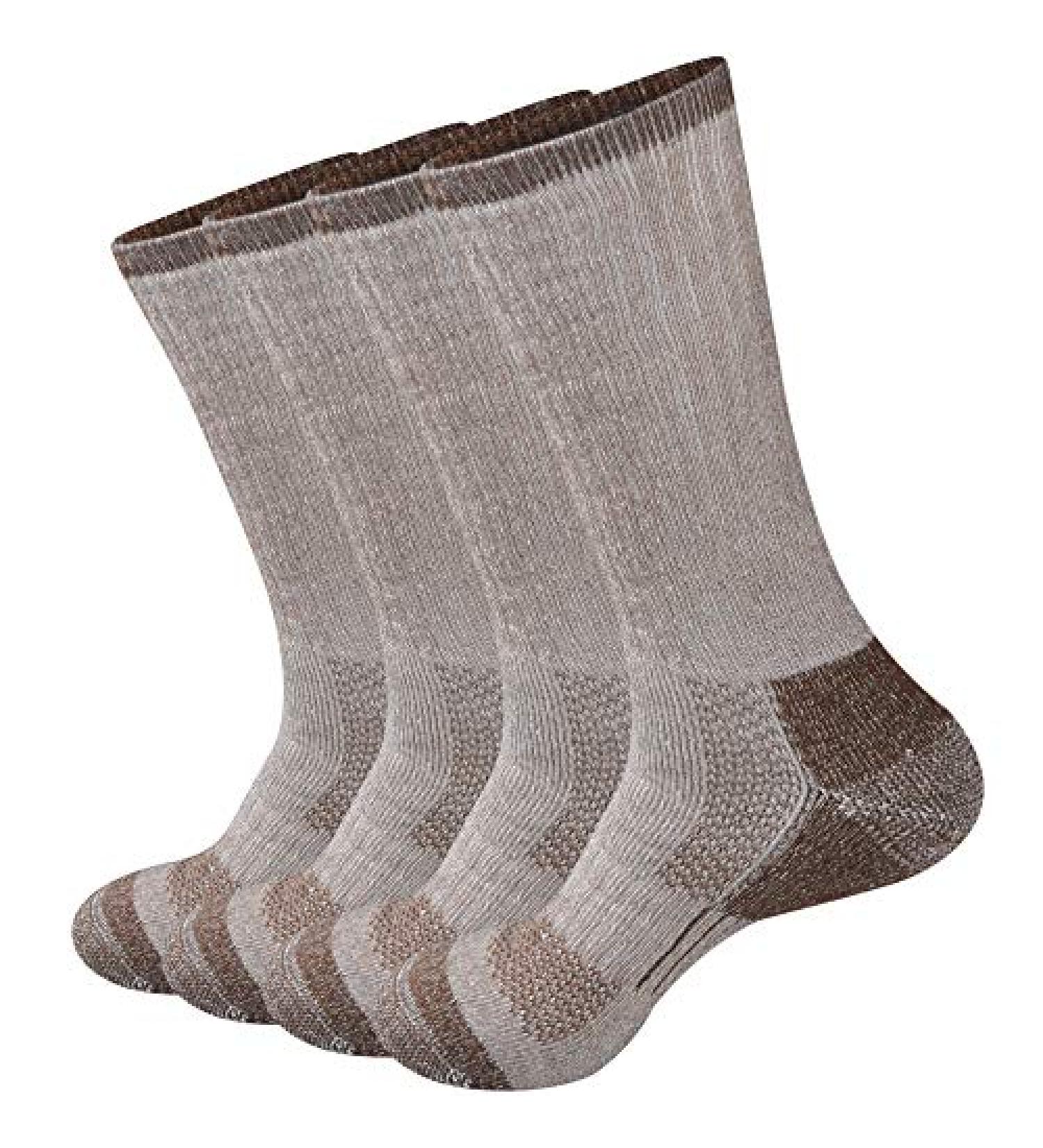GKX Men's Merino Wool Moisture Wicking Crew Socks - Camel, Size 6-12 | Ideal for Outdoor Hiking and Heavy Duty Work - Buy Online on SooperMarket.com