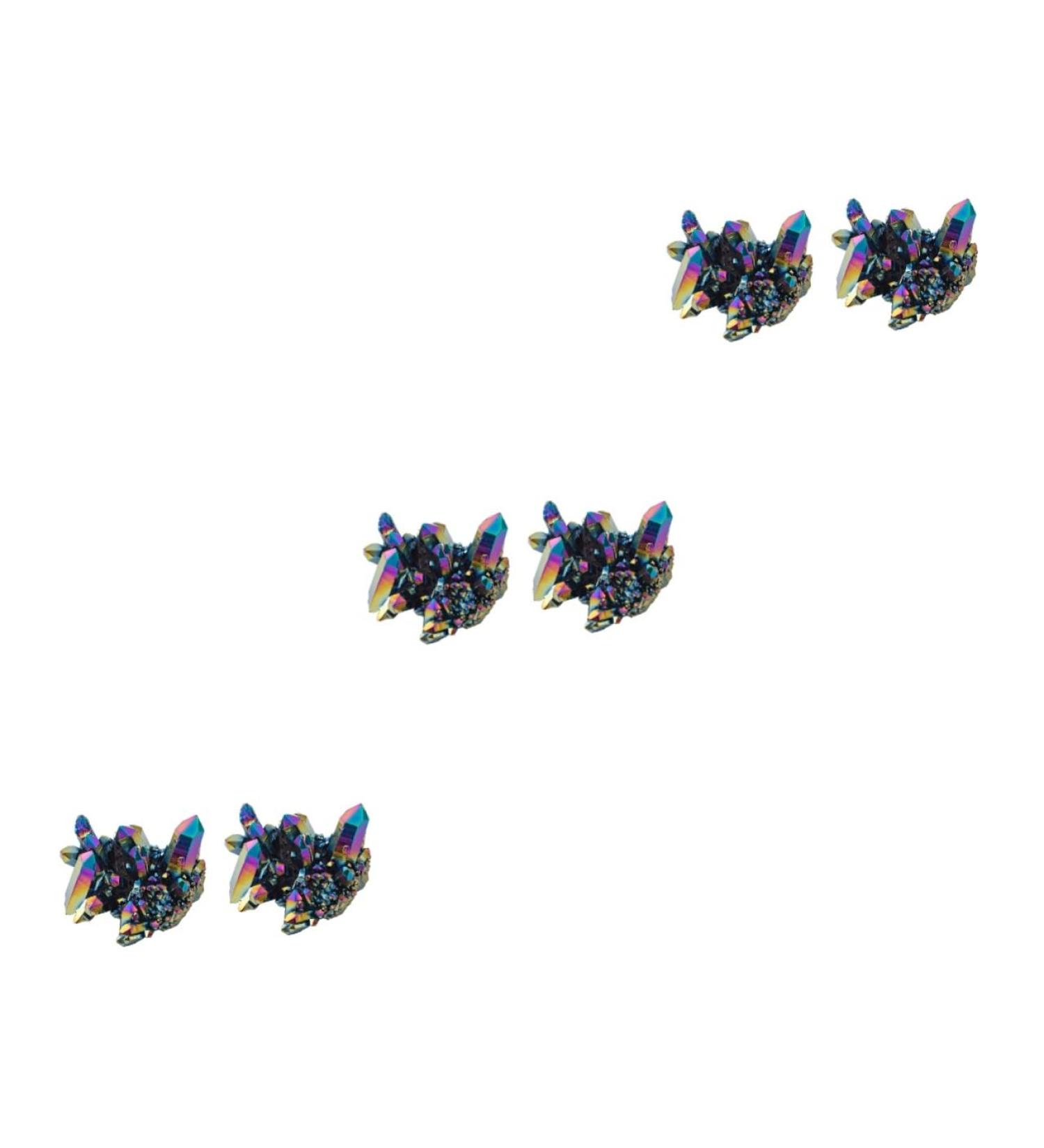 VILLCASE 6 Pcs Colorful Crystal Clusters Fish Decorations for Tank Druzy Geode Natural Stones Gem Display Colorfulx3pcs 3X3CMx3pcs - Buy Online on SooperMarket.com