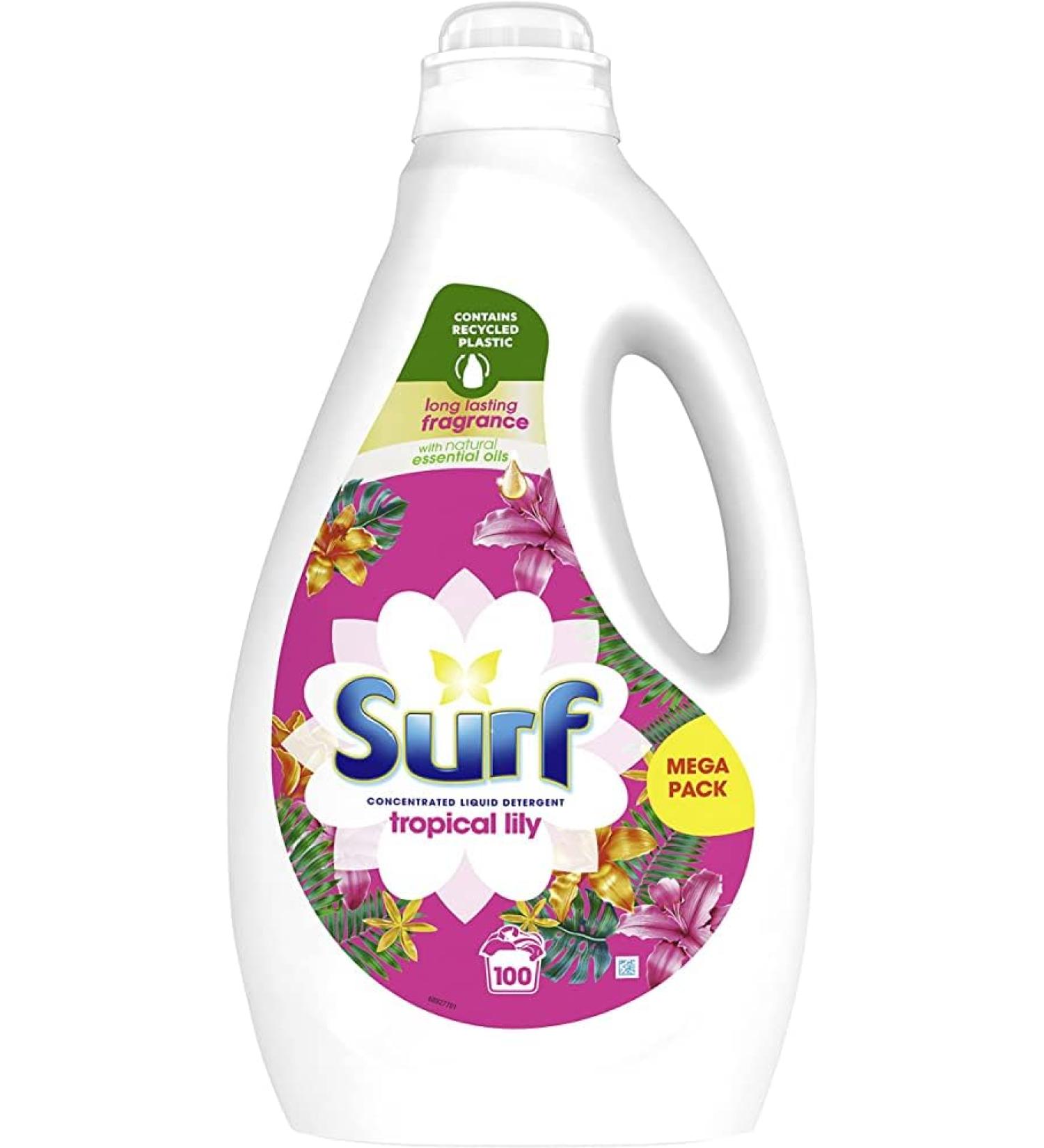 Surf Tropical Lily & Ylang Ylang Professional Biological Detergent | Fresh & Clean Washing | Long Lasting Fragrance | 5L