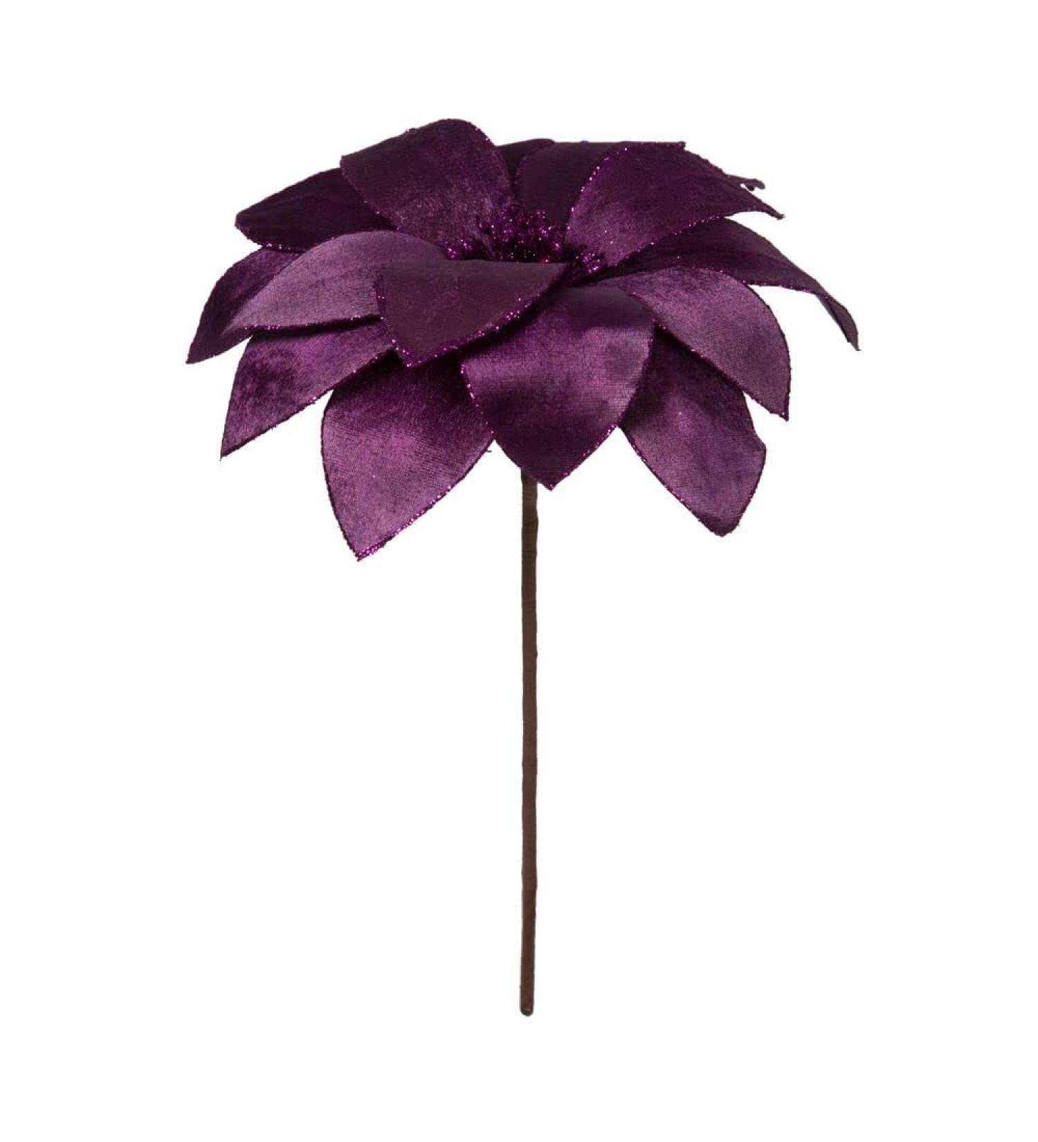 Vickerman 705391-22" Purple Velvet Sheen Glitter Trim Poinsettia Spray (4 Pack) (RG223366)