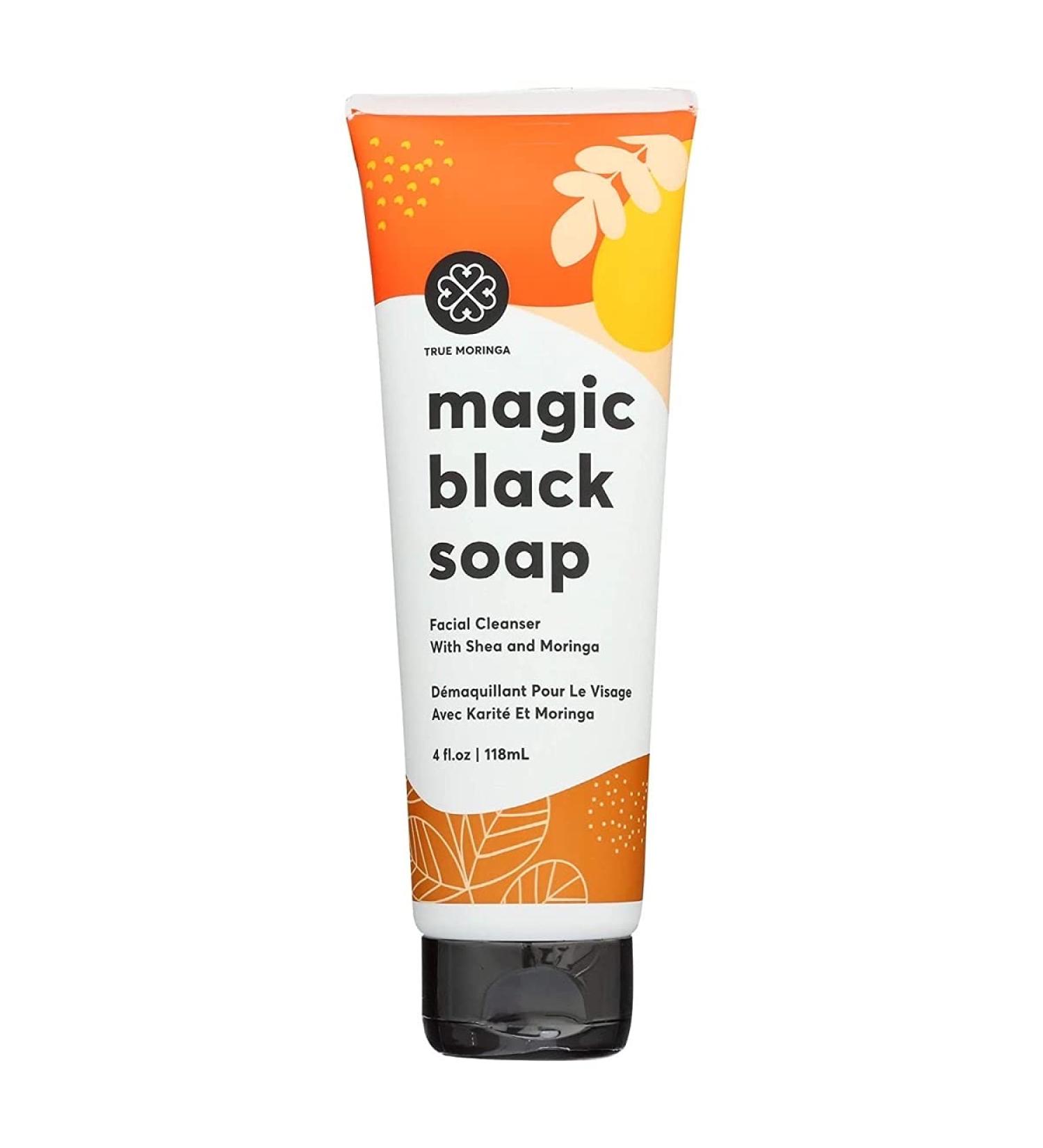 True Moringa Magic African Black Soap & Shea Butter - Organic Detox Face Wash 100% Natural Moisturizing Cleanser 4 fl oz - Buy Online on SooperMarket.com