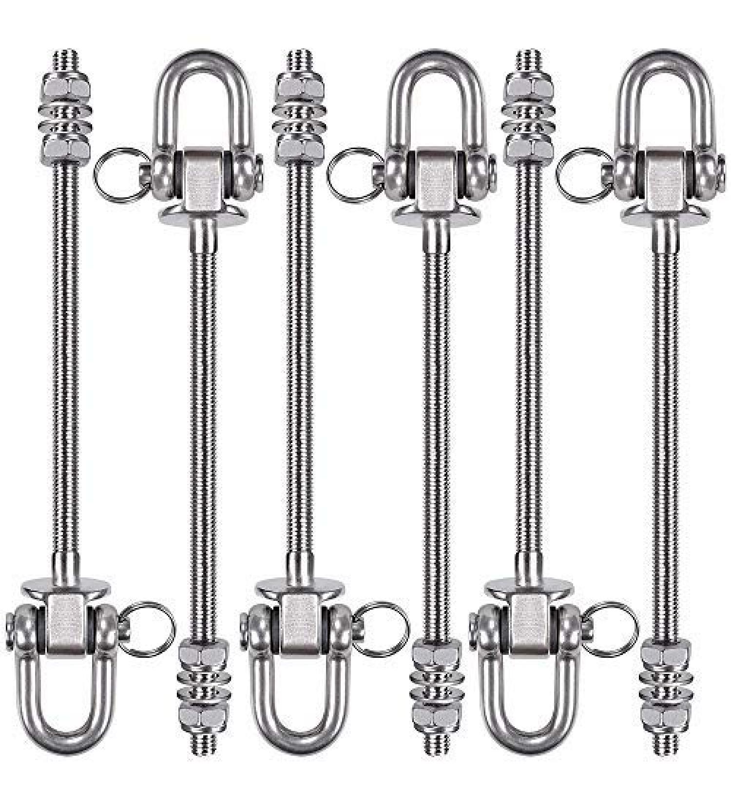 SELEWARE Heavy Duty Swing Hanger Set - Stainless Steel - M10 x 8.8 Swing Bolts - 1800LB Capacity - 6pcs - Buy Online on SooperMarket.com