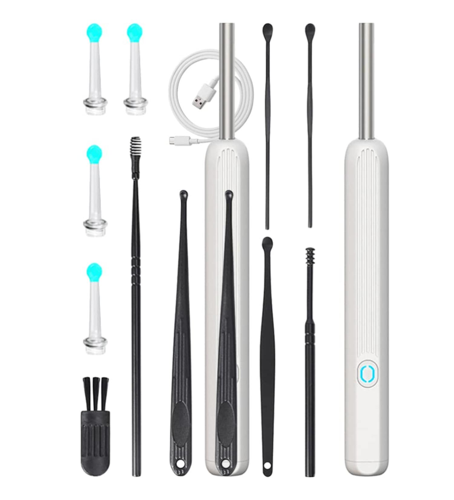 Ear Wax Removal Kit with Camera for Phones - Ear Cleaner Tools Set - White - Buy Online on SooperMarket.com