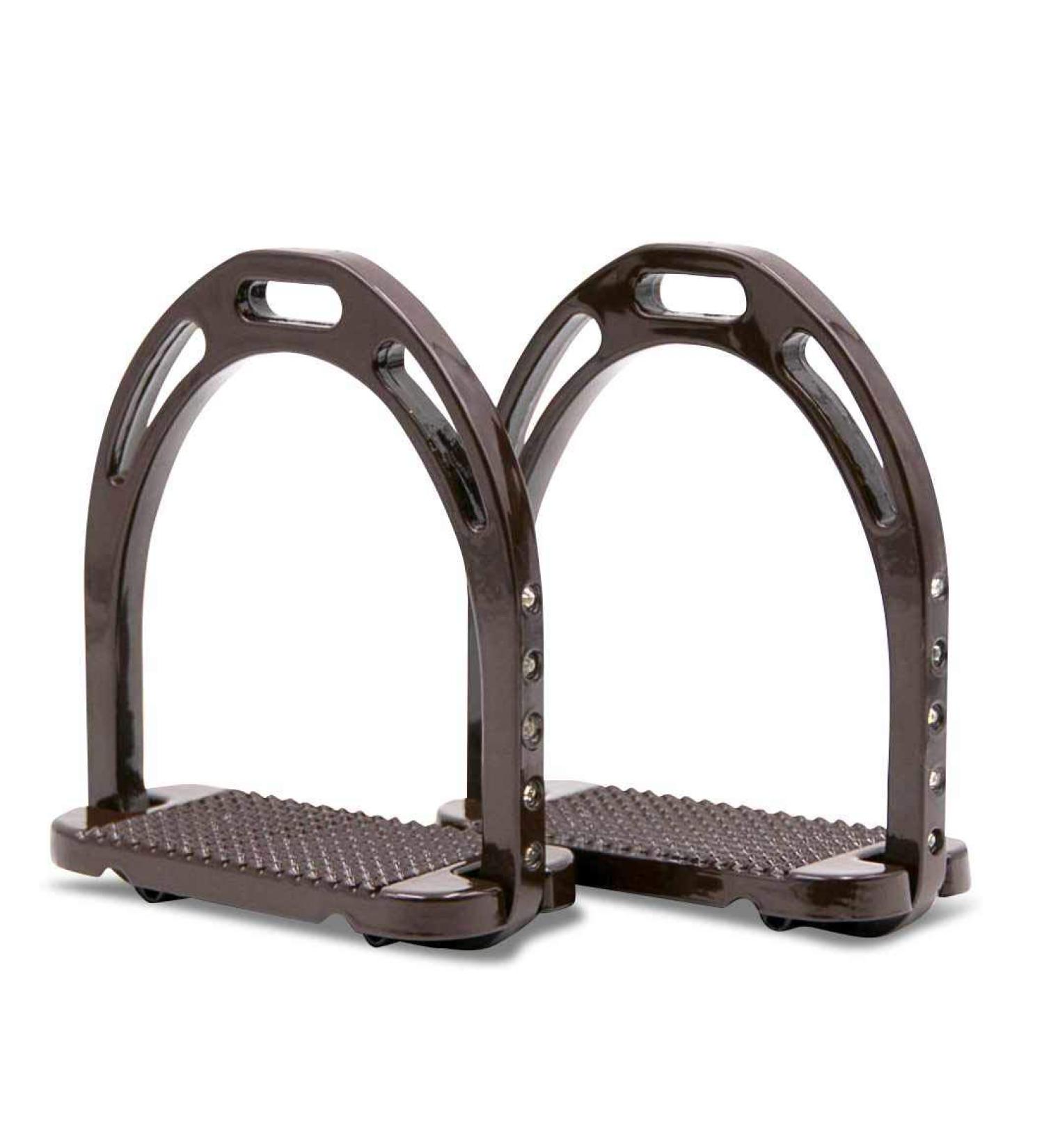 Buy Extra Light Aluminum Amka Stirrup with Rhinestones - Wide Tread Dark Brown & Light Brown Options - International Shipping Available - Buy Online on SooperMarket.com