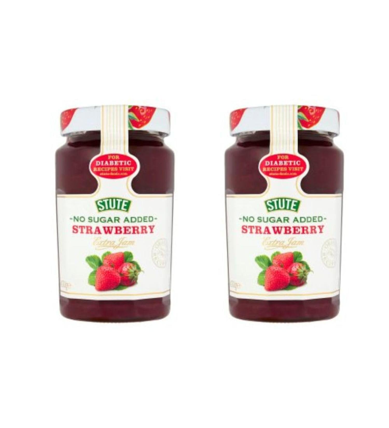 2 x 430g No Added Sugar Strawberry Jam Diabetic Friendly