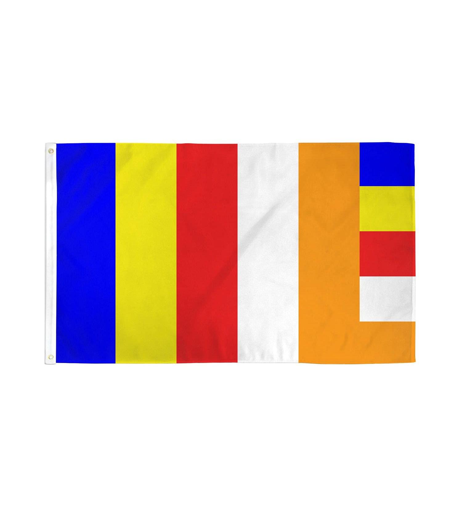 AZ FLAG Buddhist Flag 150x90cm - High-Quality Buddhism Flags for International Shipping - Buy Online on SooperMarket.com