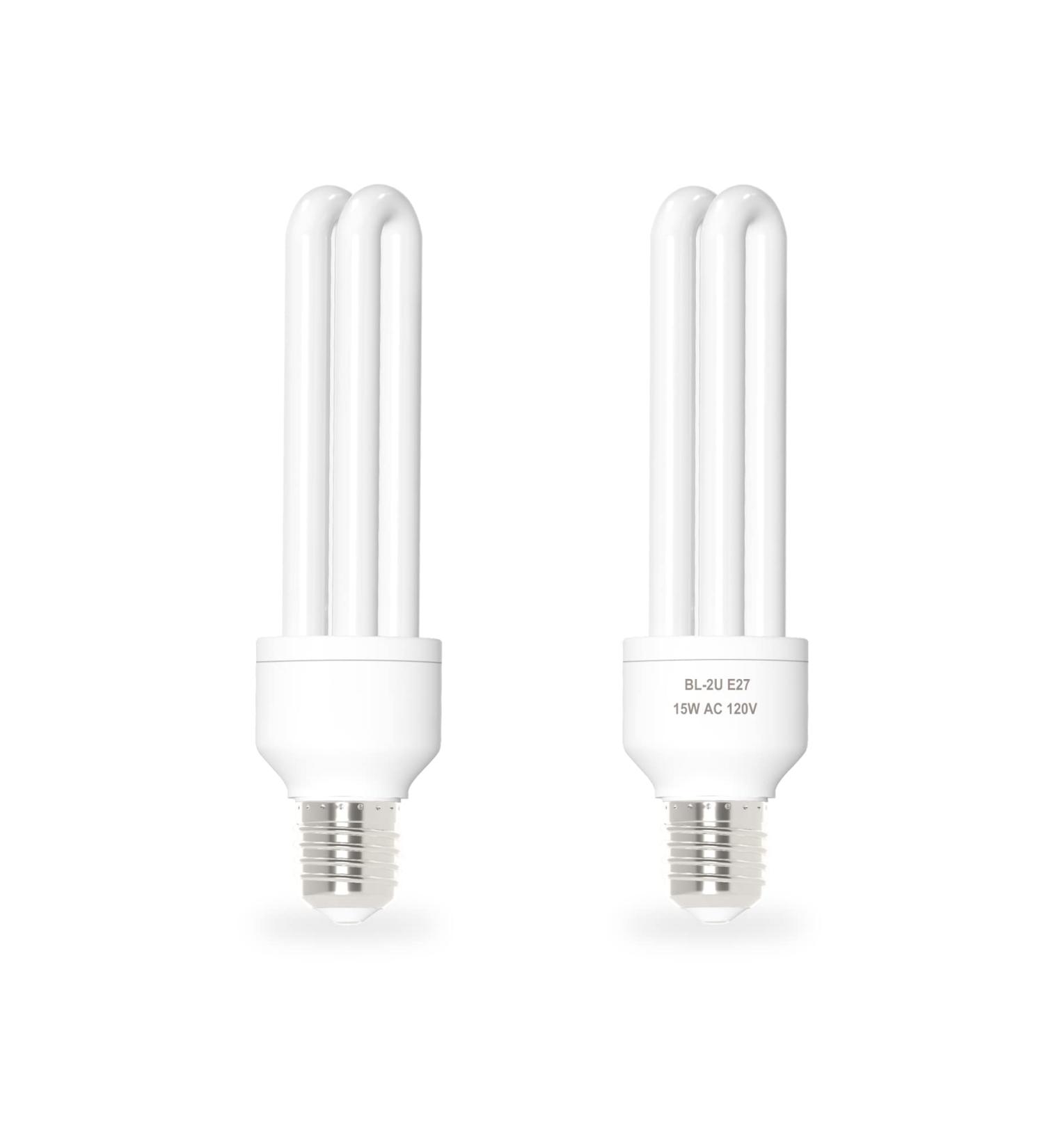 E27 15W U Type Bug Zapper Replacement Bulb (2 Pack) - Compatible with HOMESUIT, Yluces, POWIFY, Keuomy, YISSVIC & Other Models - Buy Online on SooperMarket.com
