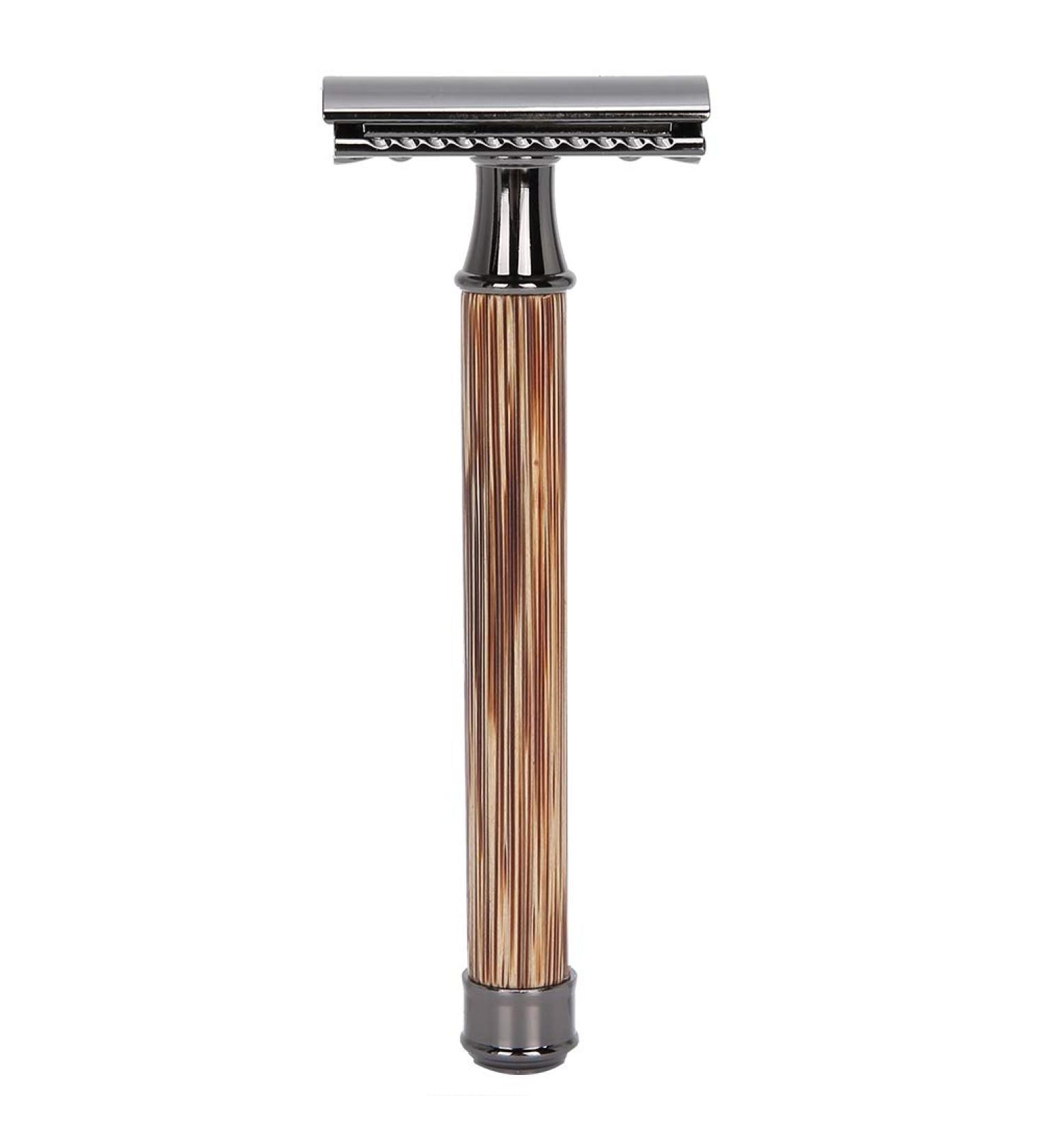 Ankroyu Men's Beard Trimmer - Portable Manual Razor with Bamboo Grip - Adjustable Beard & Body Shaving Tool - Buy Online on SooperMarket.com