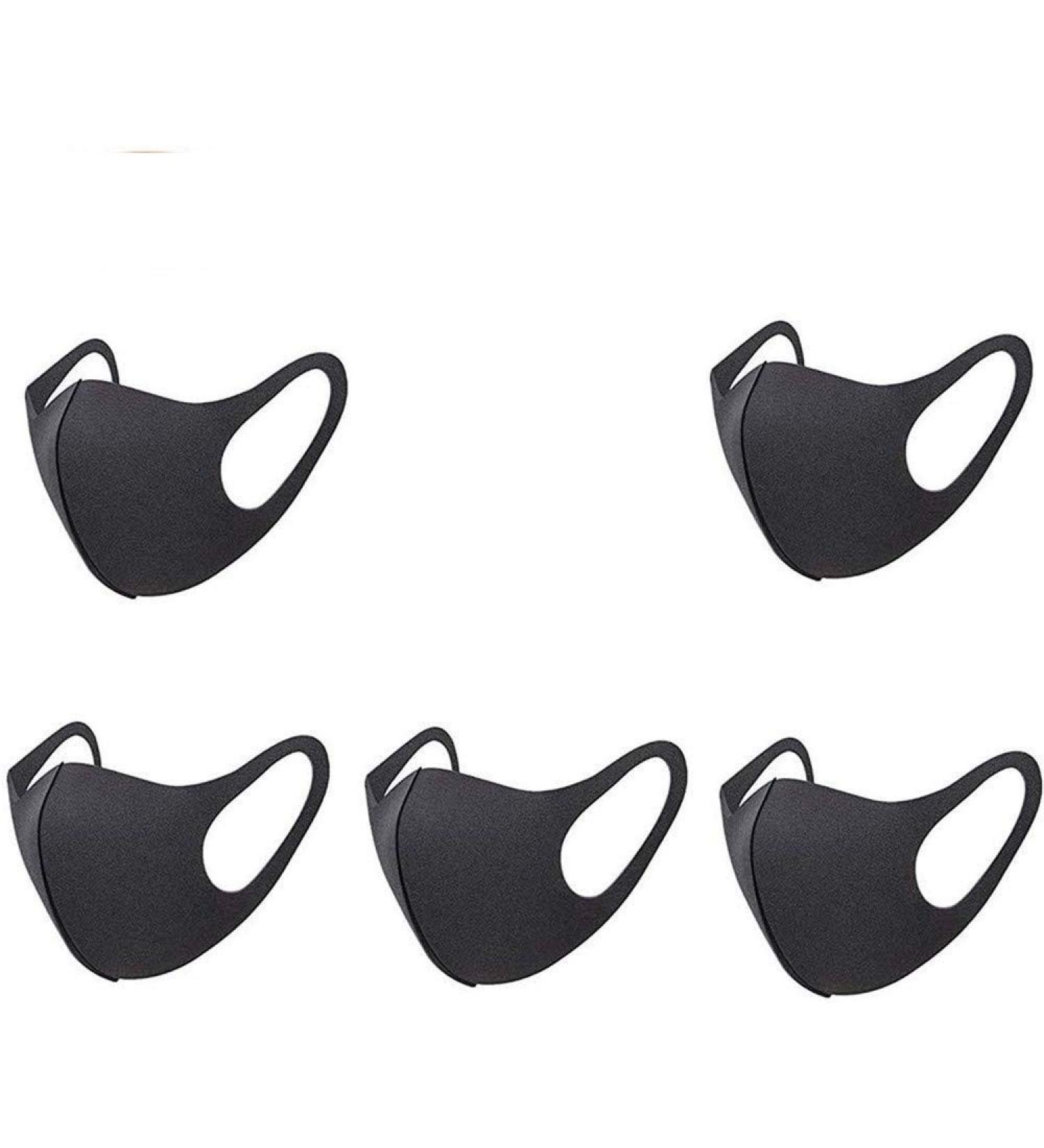5PCS Reusable Cotton Fabric Fashion Protective Unisex Black Dust Cotton Washable - Buy Online on SooperMarket.com