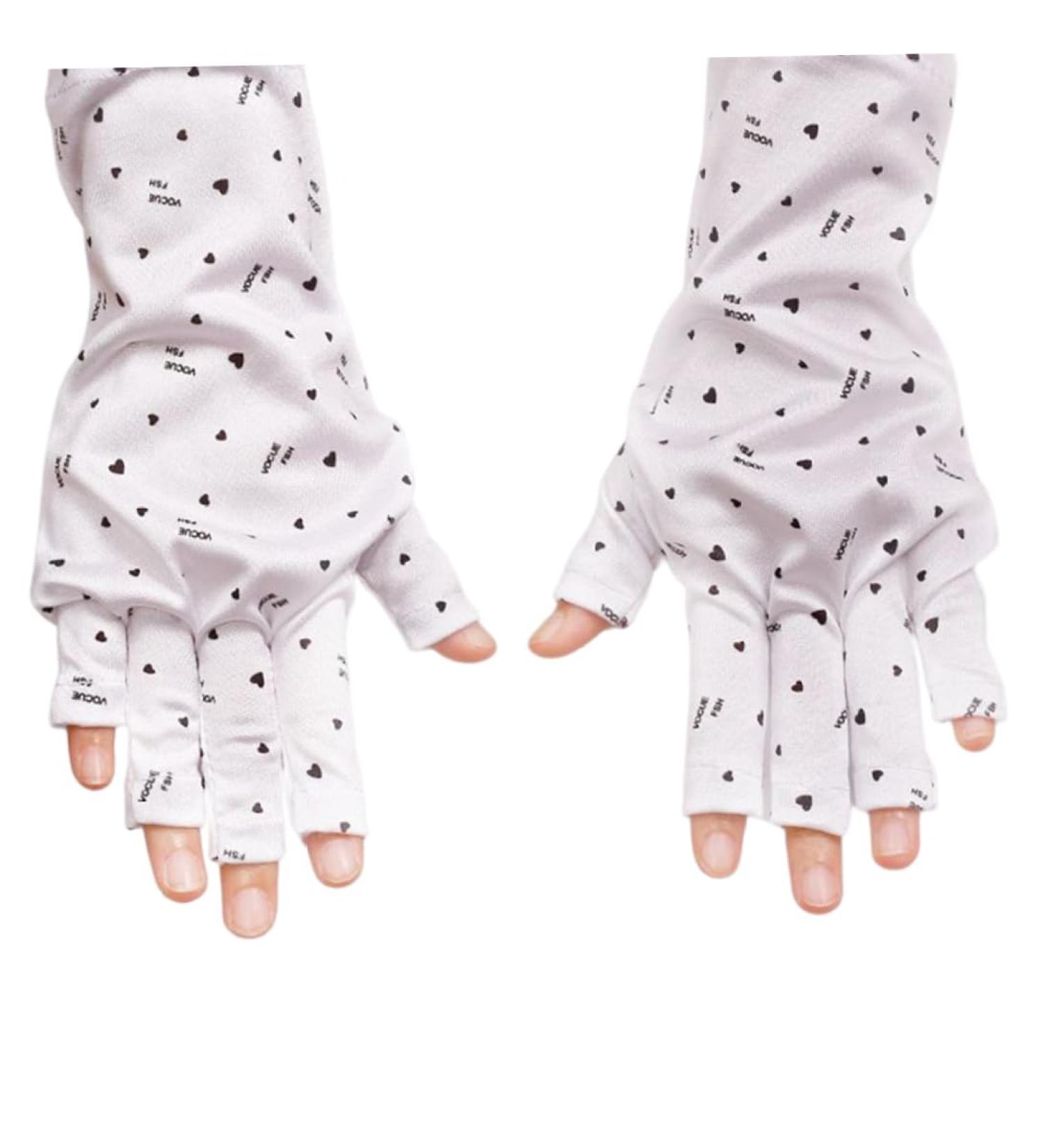 dsbdrki UPF 50+ Manicure Gloves Anti UV Shield Gloves for Gel Nail Lamp Nail Art Fingerless Glove for Manicure Dryer Long 11.5x40 cm - Buy Online on SooperMarket.com