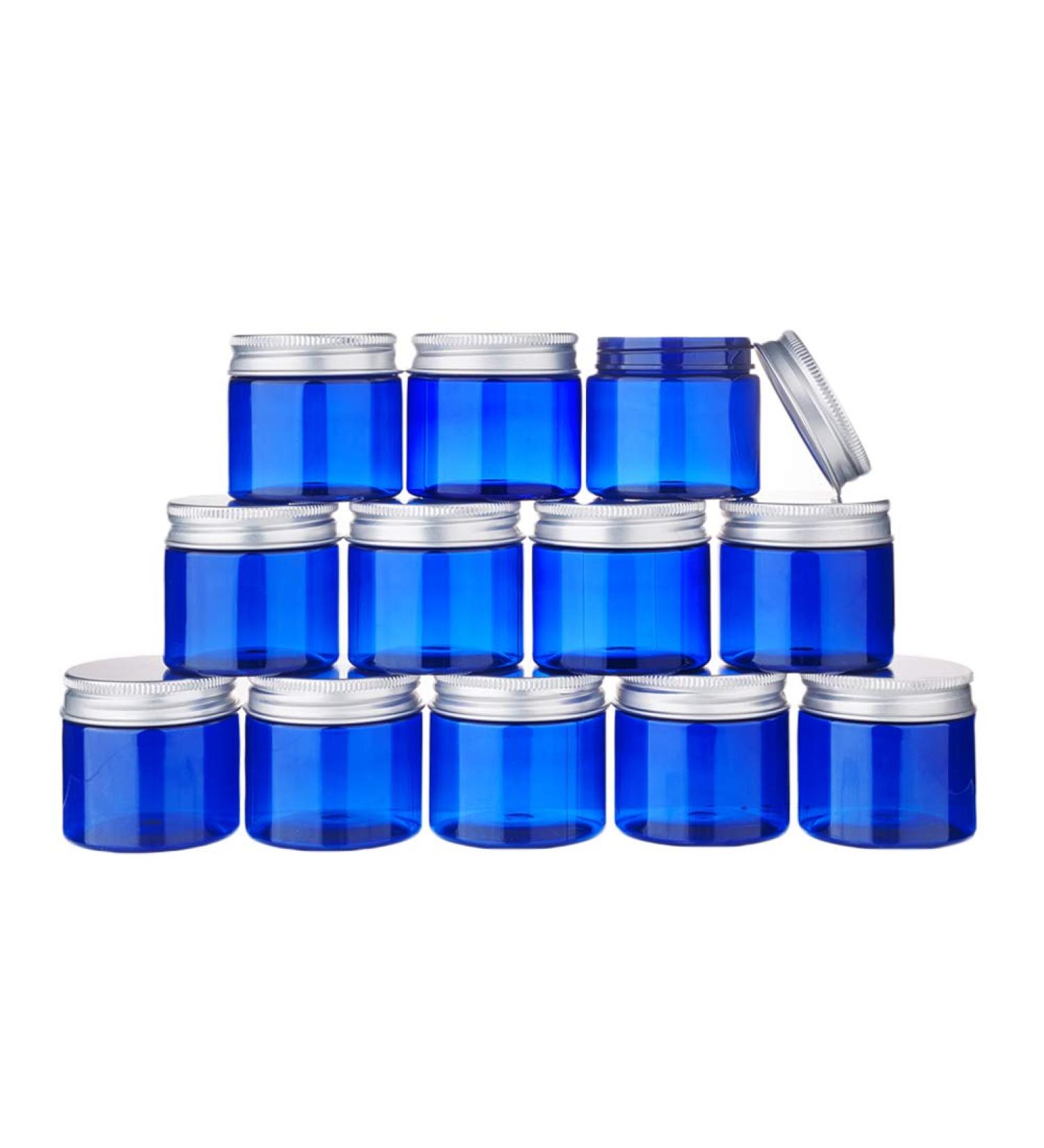 Buy Benecreat 12-Piece Set of 50g/50ml Empty Blue Cosmetic Cream Sticks with Aluminum Screw Lids - Ideal for Aromatherapy Creams & Face Masks - International Shipping Available - Buy Online on SooperMarket.com