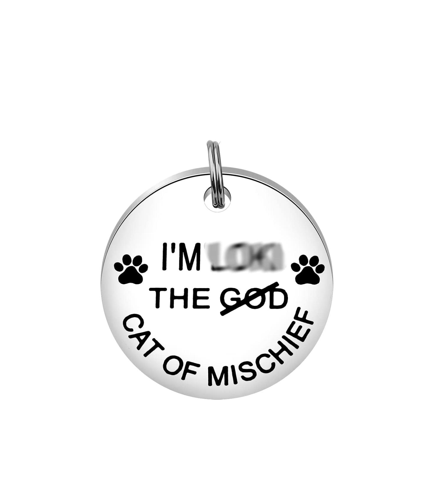 ENSIANTH Pet Collar Tags Cat of Mischief Gift Cat ID Tags Cat Owner Gift Pet ID Tags Cat Lady Gift (Cat of Mischief) - Buy Online on SooperMarket.com
