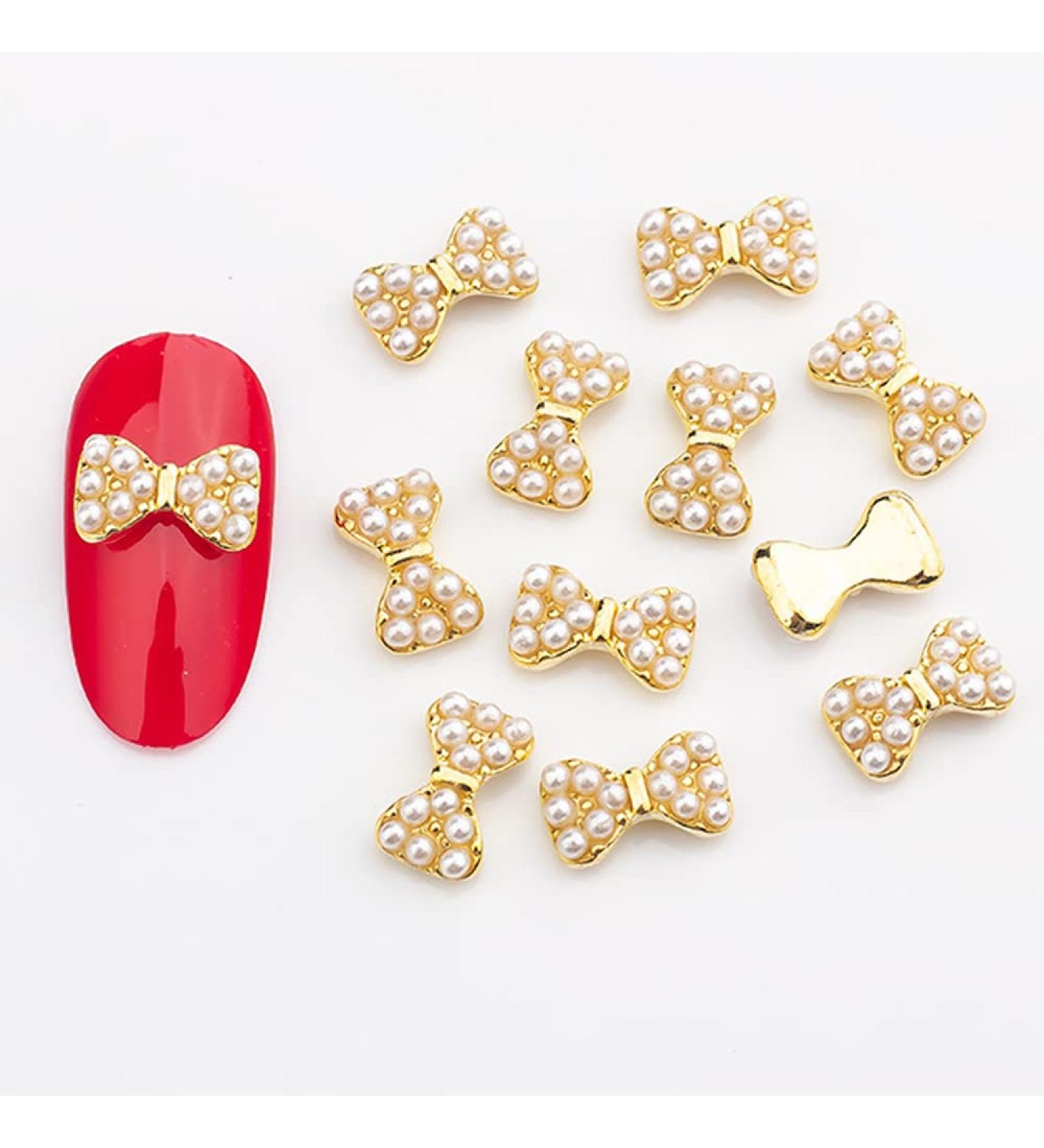 10pcs 3D Nail Art Crystal Rhinestone Bow Big Gems Charms for Nail Art Decoration Jewelry Sparkle Craft DIY Beads (#3042 10pcs)