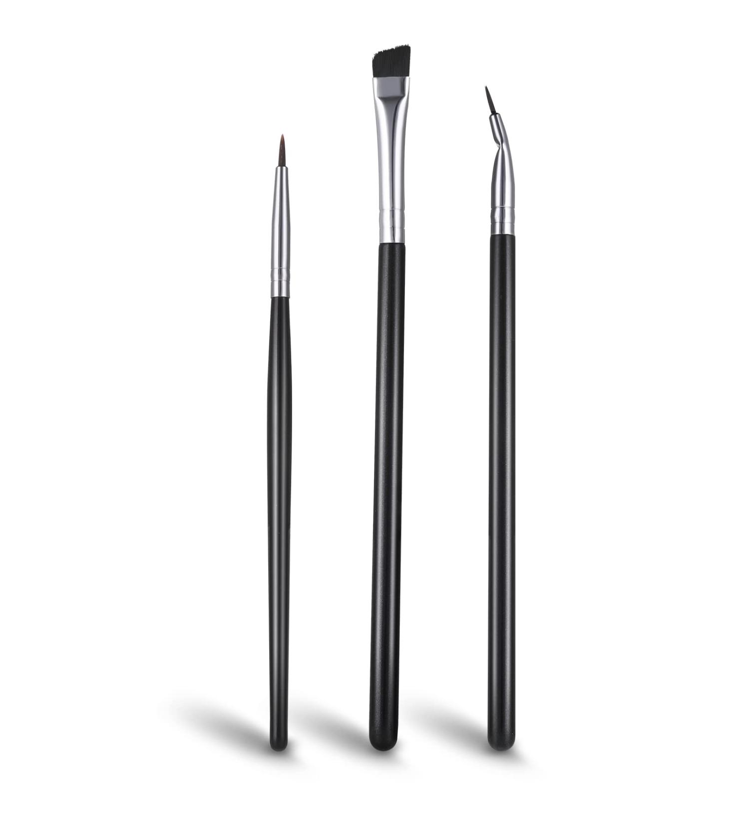 Lusofie 3pcs Eyeliner Brush Set - Professional Eye Makeup Brushes for Angled Eyeliner, Concealer, and Beveled Eyebrows - Buy Online on SooperMarket.com