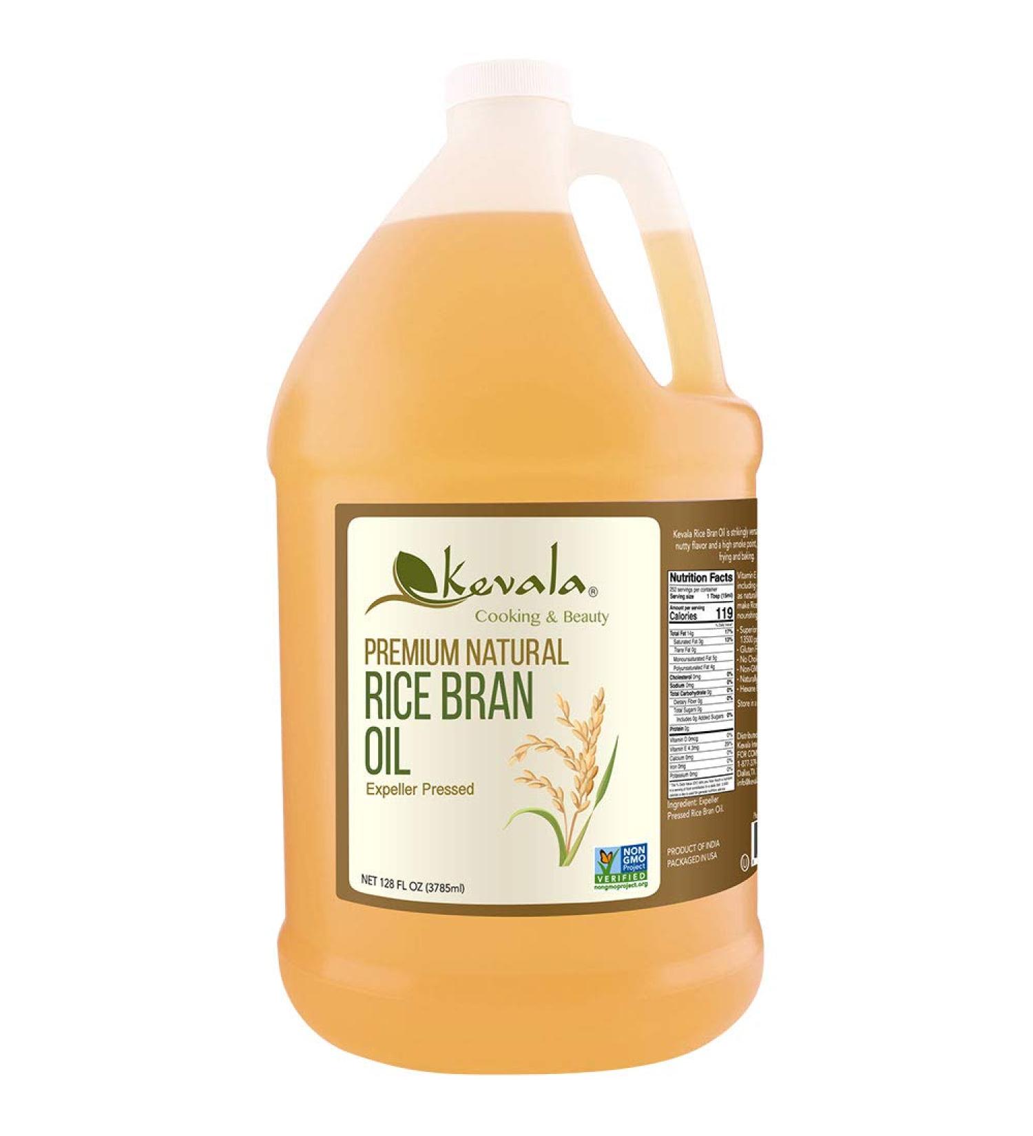 Kevala Rice Bran Oil 1 Gallon - Premium Natural Expeller Pressed - Buy Online on SooperMarket.com