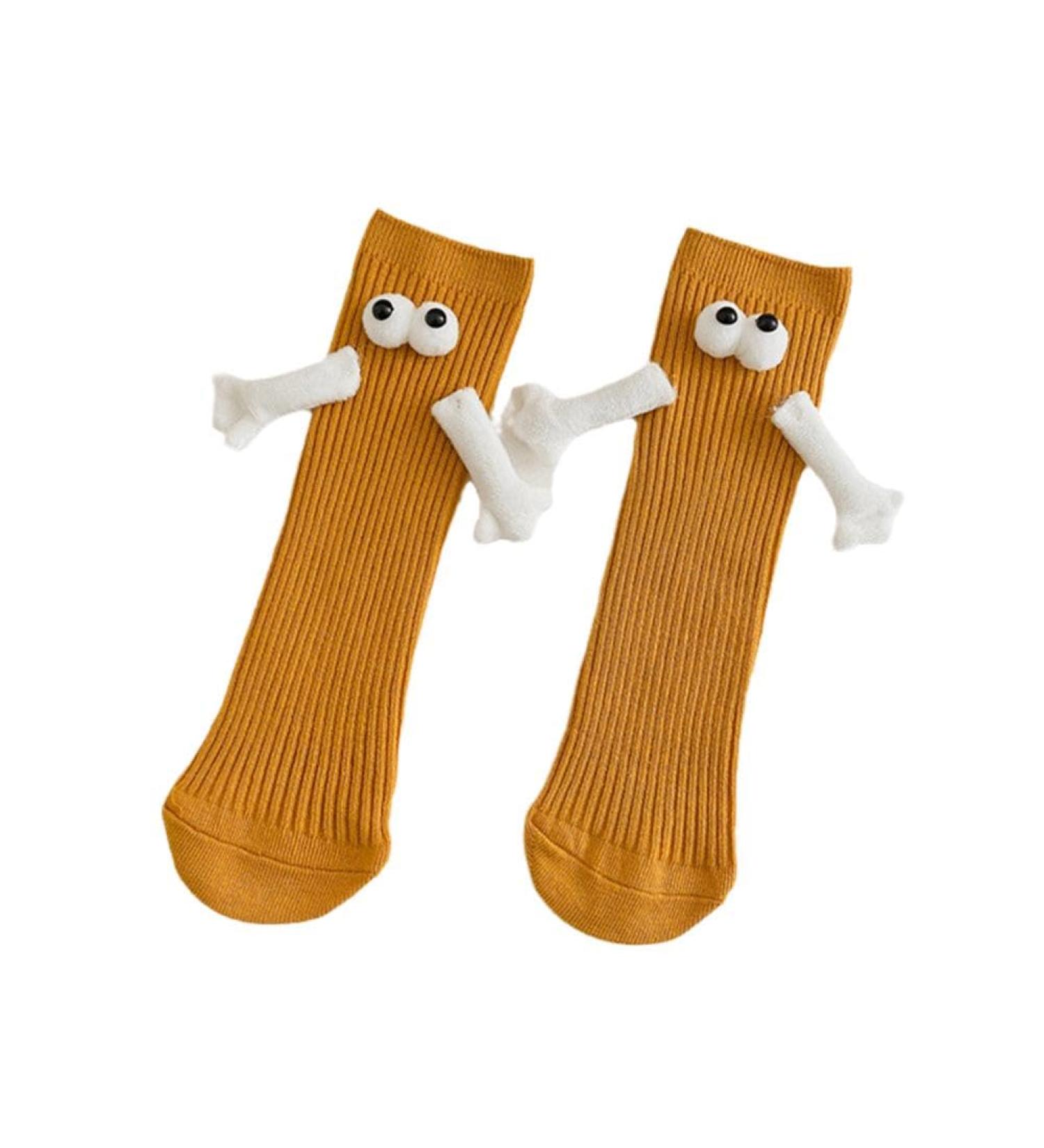 Hand in Hand Children's Socks - Magnetic Cute and Funny Yellow Fashion - 1 Pair - Buy Online on SooperMarket.com