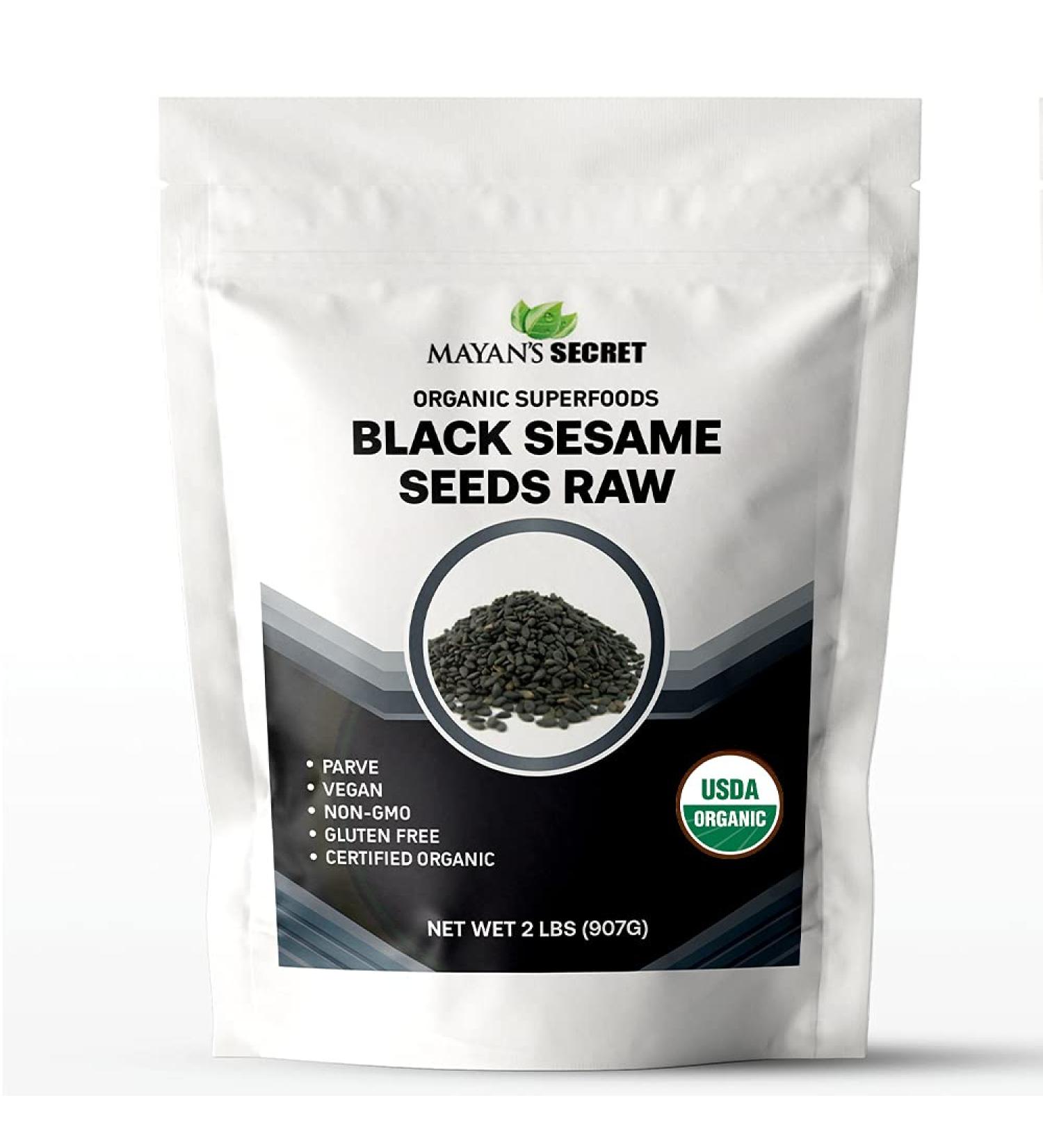 Mayan's Secret Organic Raw Black Sesame Seeds - 2lbs | All-Natural Superfoods - Buy Online on SooperMarket.com