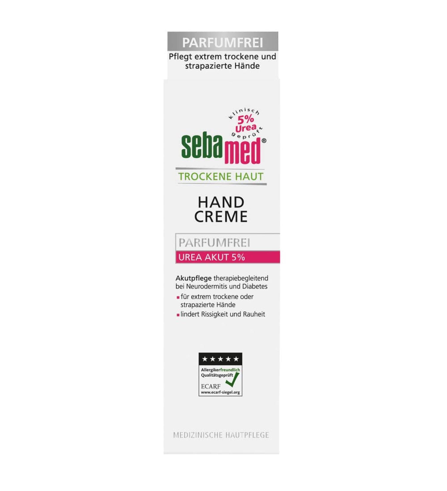 Sebamed Dry Skin Urea 5% Hand Cream - Perfume-Free Relief for Extremely Dry Hands (75 ml) - Buy Online on SooperMarket.com