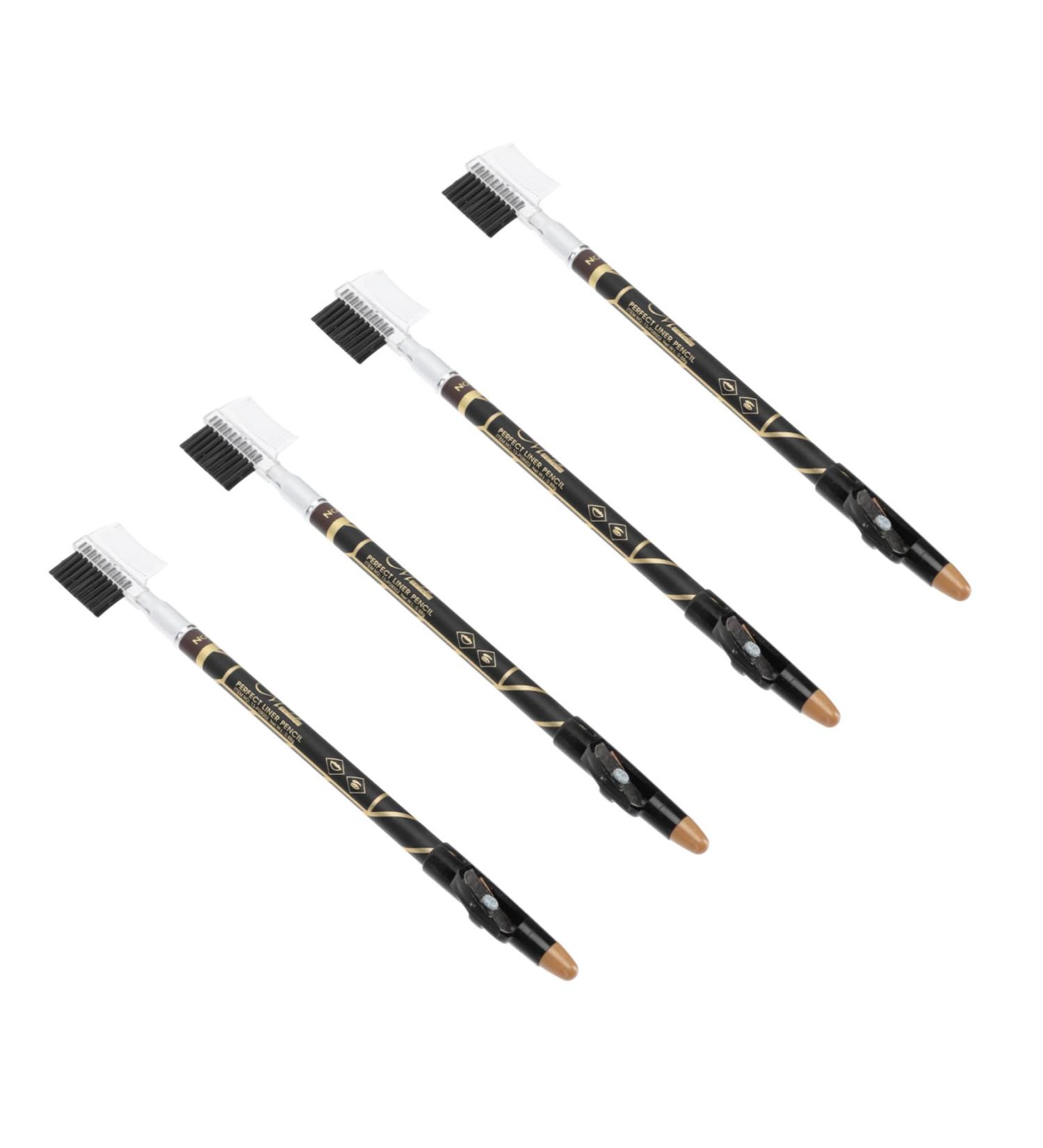 BELLIFFY 4pcs Two-in-one Eyebrow Pencil Eyebrow Makeup Pencils Black Eyebrow Pencil Brow Pencils Brown Wooden - Buy Online on SooperMarket.com