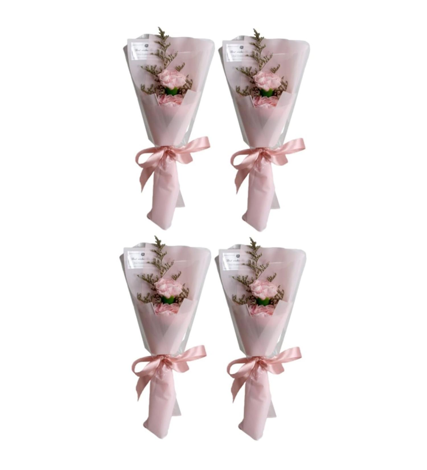 HOMSFOU 4 Pcs Rose Flower Flowers Bouquet Flower Soap Bouquet Gift Flower Bouquet Presents Artificial Bouquet Artificial Flower Bundles Bouquet of Flowers Artificial Carnation Roses - Buy Online on SooperMarket.com