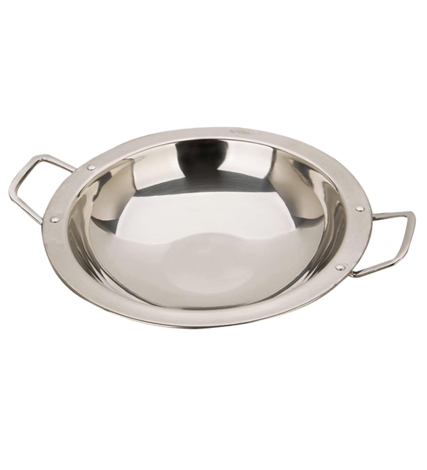 PRETYZOOM Dry Pot Amphora Hot Pot Chaffing Dishes Stainless Steel Cookware Flat Bottom Wok Pan Non Stick Frying Pans Stainless Steel Saute Pan Cookware for Kitchen Home Accessory 28X28X5.5CM Silver - Buy Online on SooperMarket.com