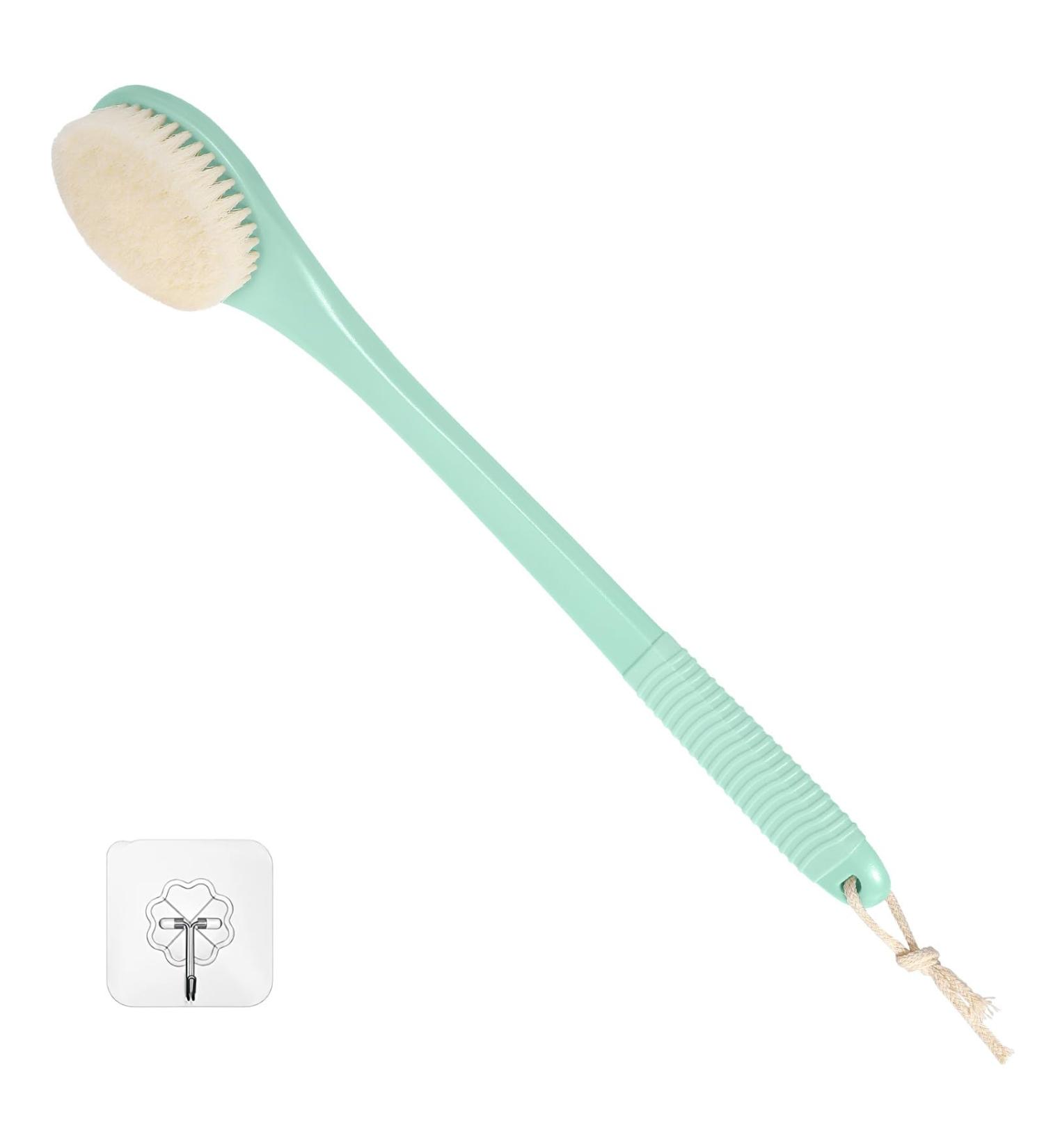 Men's Exfoliating Shower Brush with Long Handle - Light Green - Buy Online on SooperMarket.com